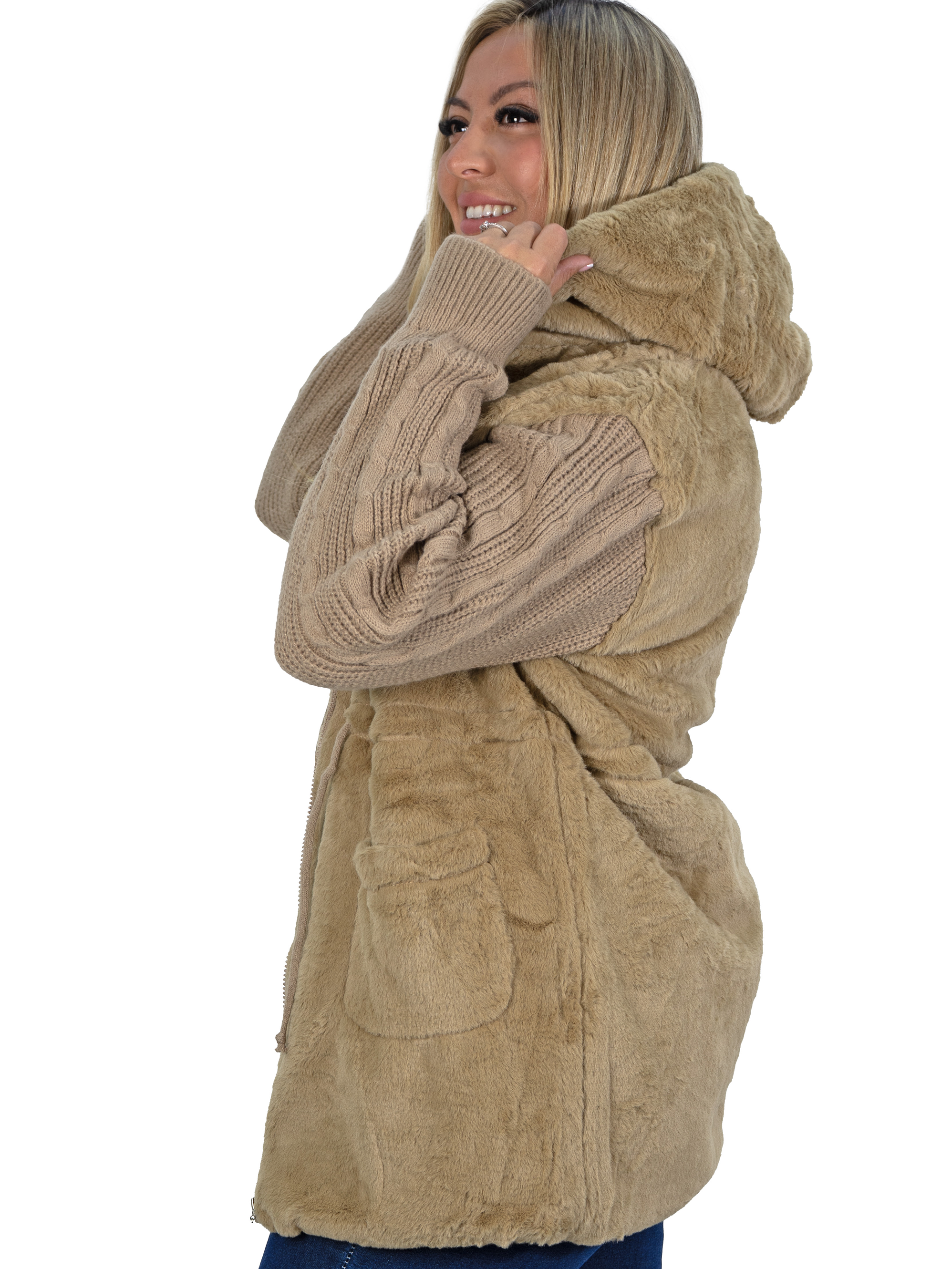 Polerón abrigo peludo lana largo colores 3