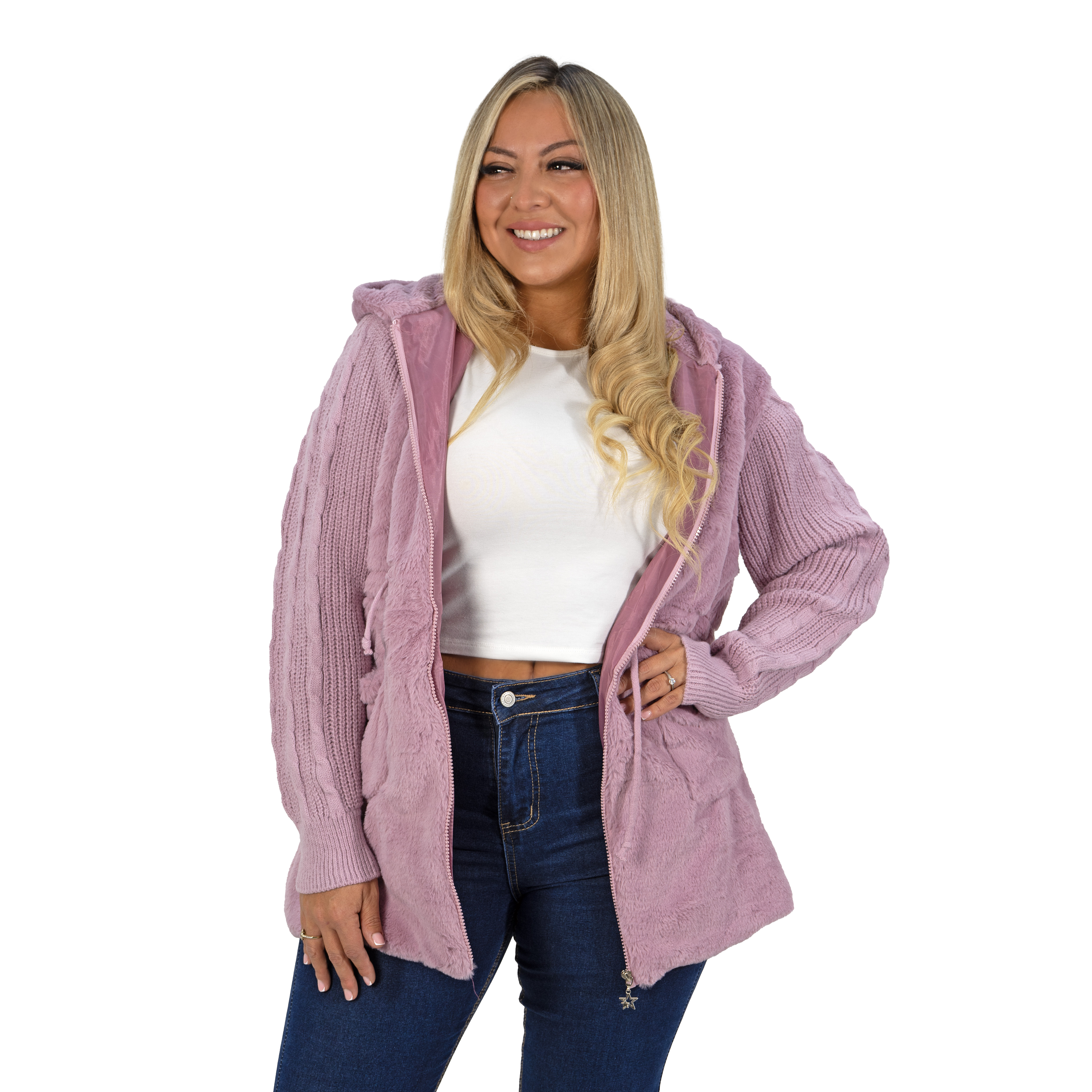 Polerón abrigo peludo lana largo colores 1