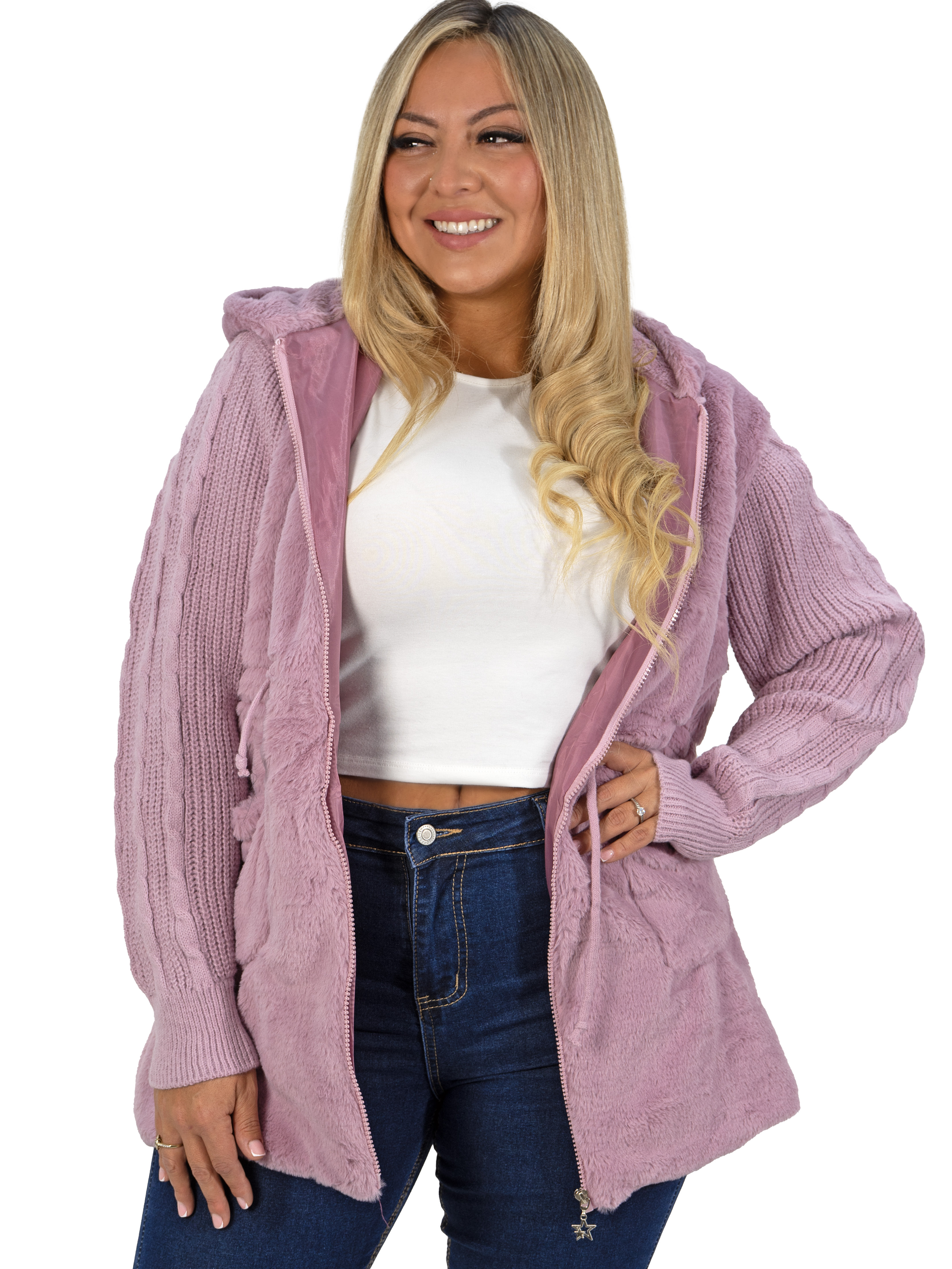 Polerón abrigo peludo lana largo colores 1