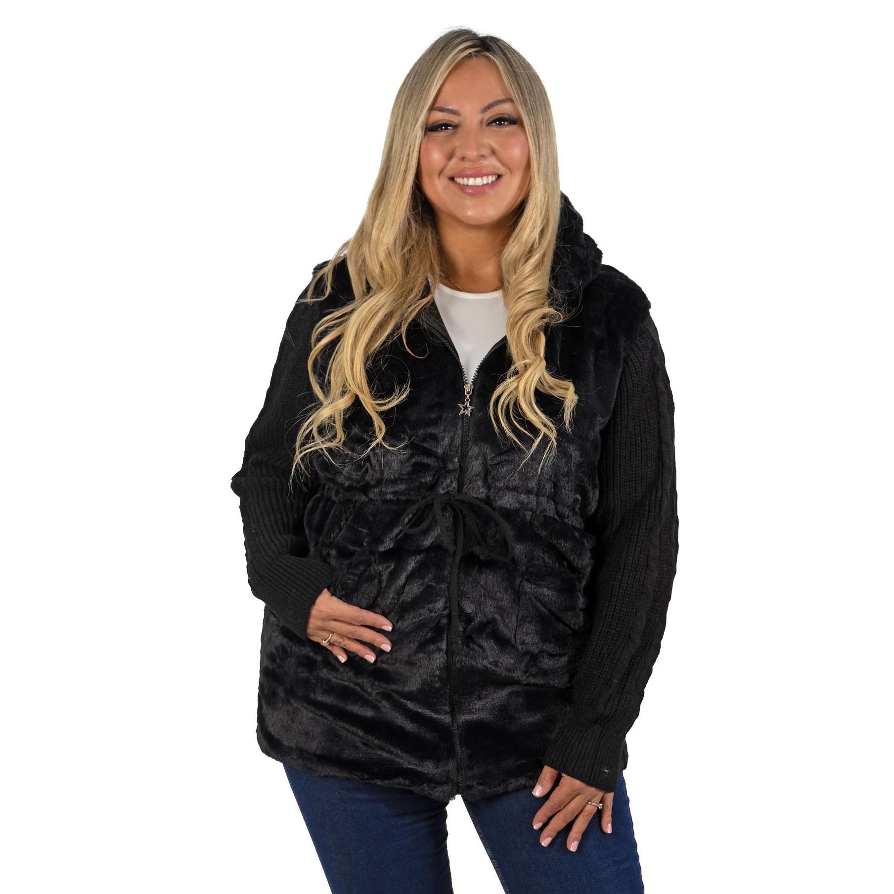 Polerón abrigo peludo lana largo colores 7