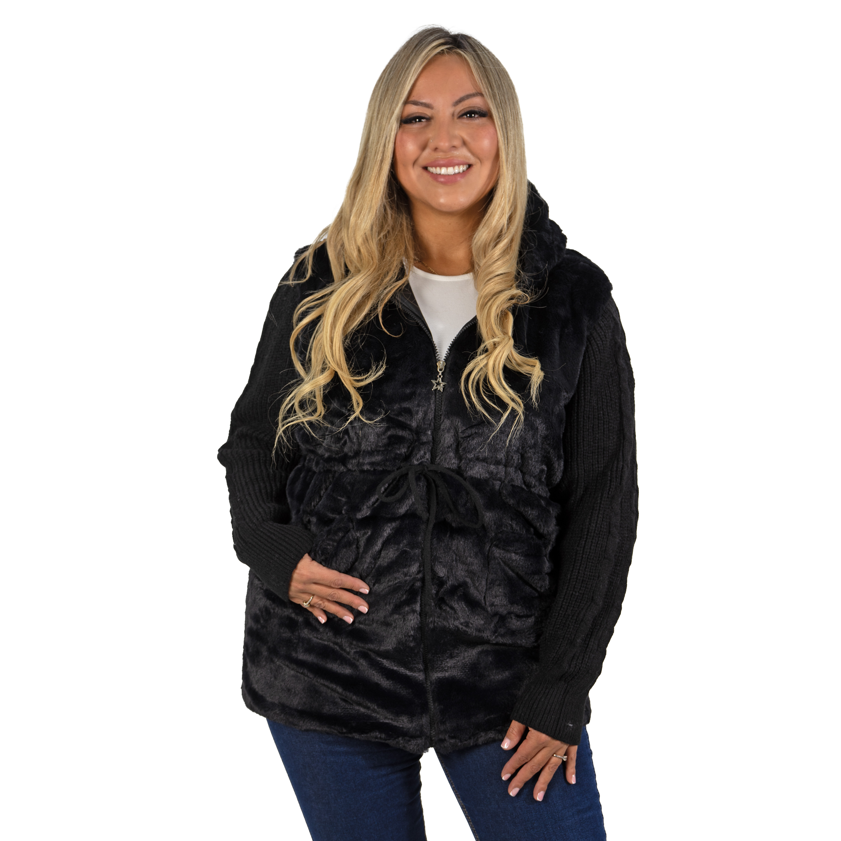 Polerón abrigo peludo lana largo colores 7