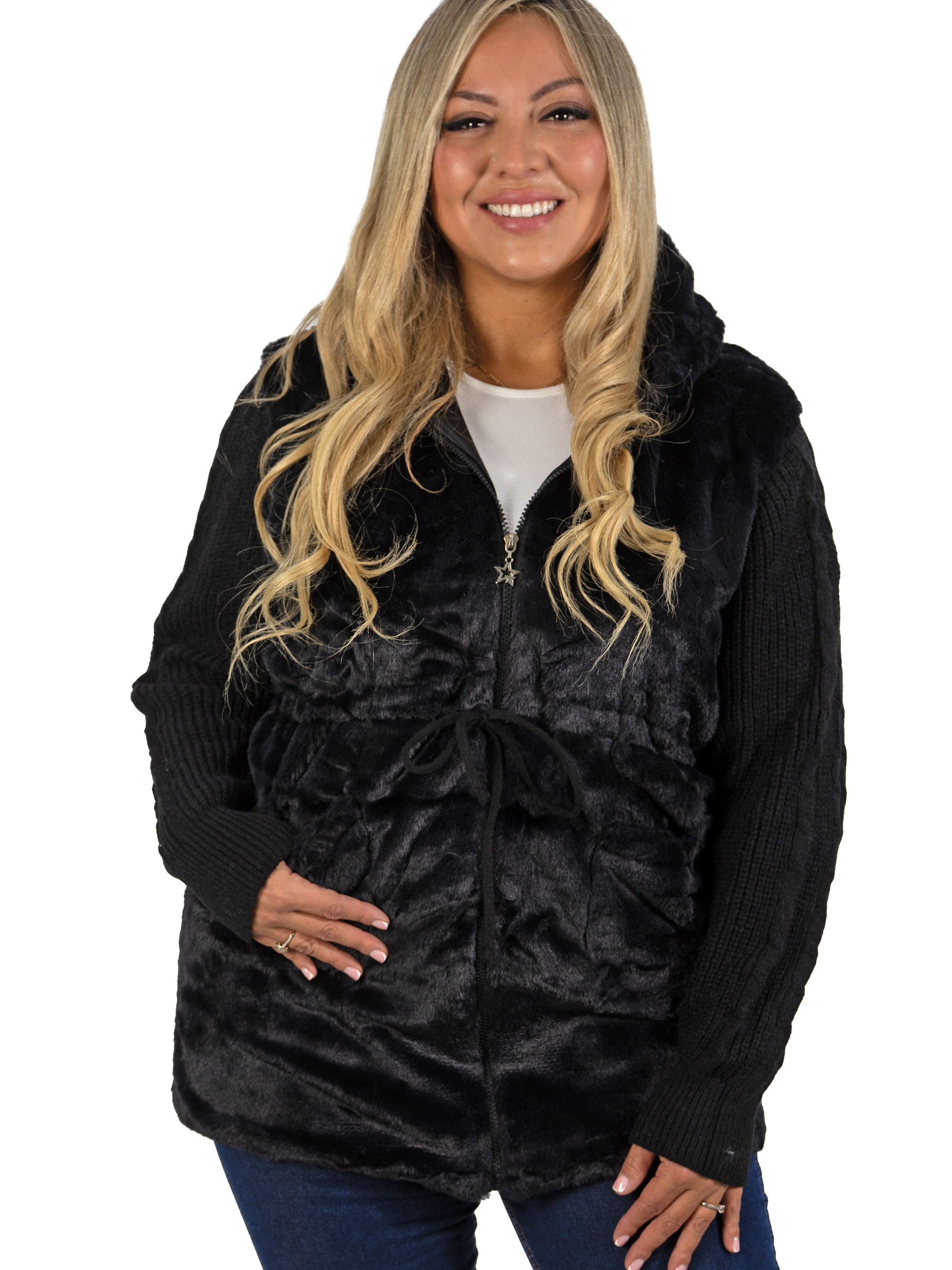 Polerón abrigo peludo lana largo colores 7