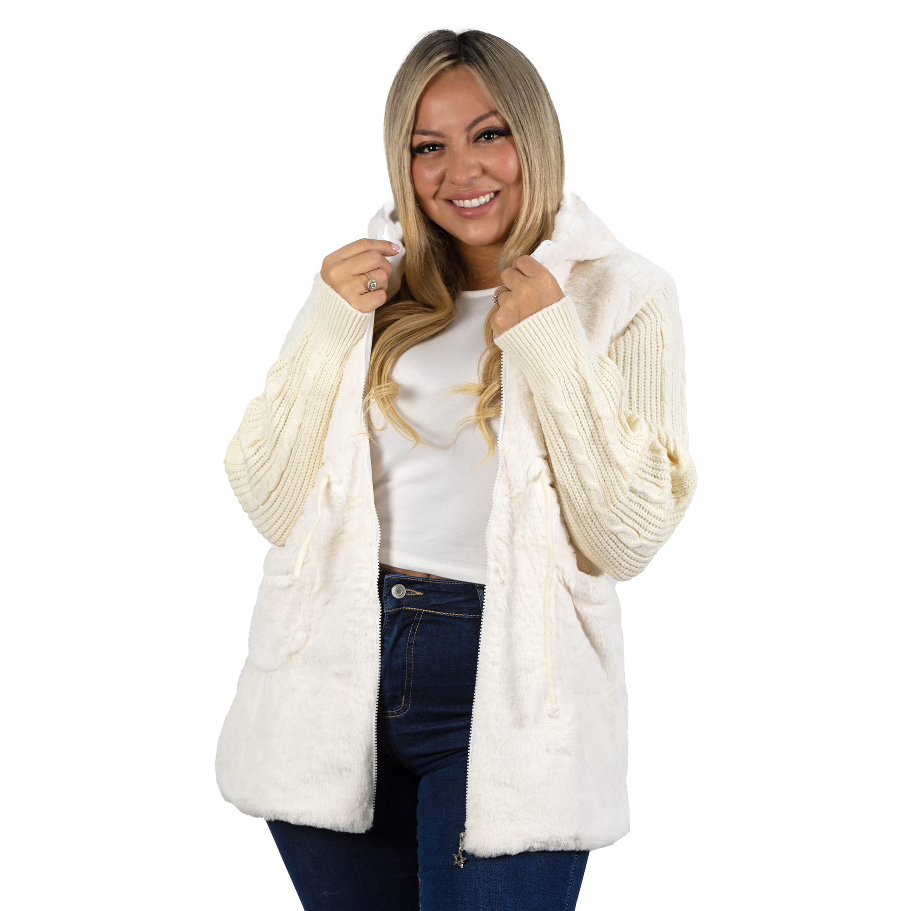 Polerón abrigo peludo lana largo colores 8