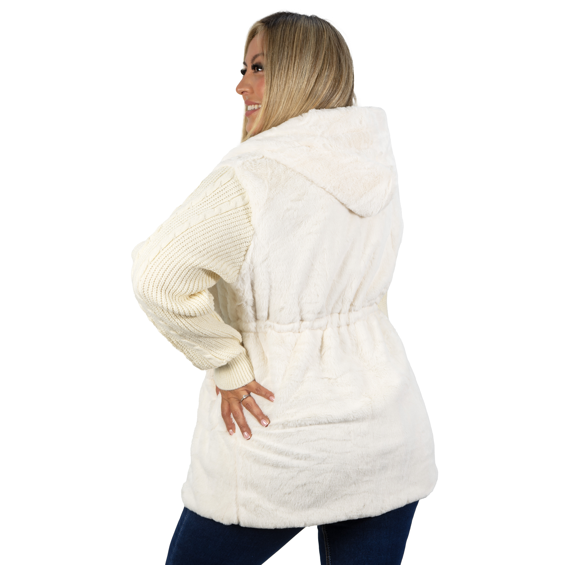 Polerón abrigo peludo lana largo colores 9