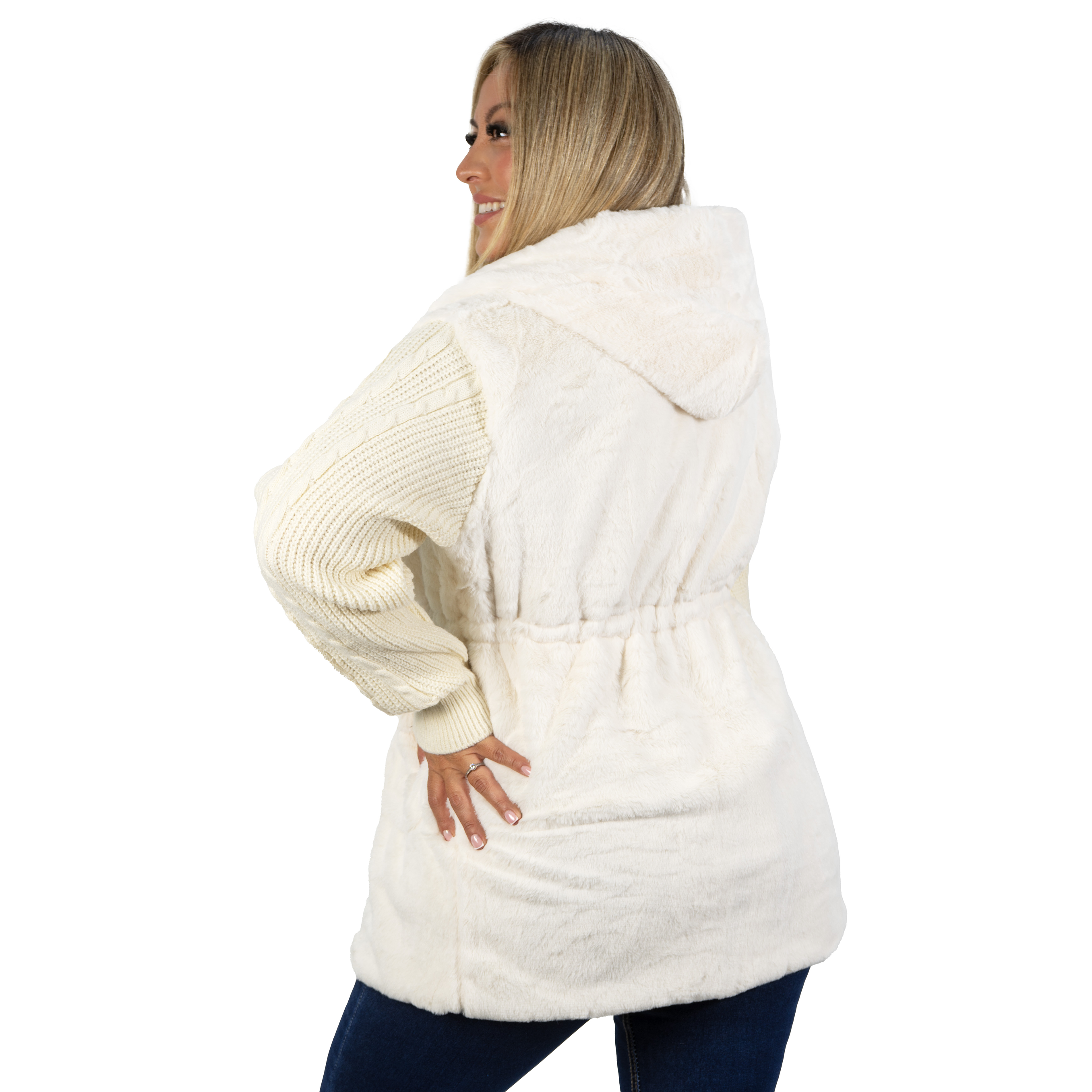 Polerón abrigo peludo lana largo colores 9