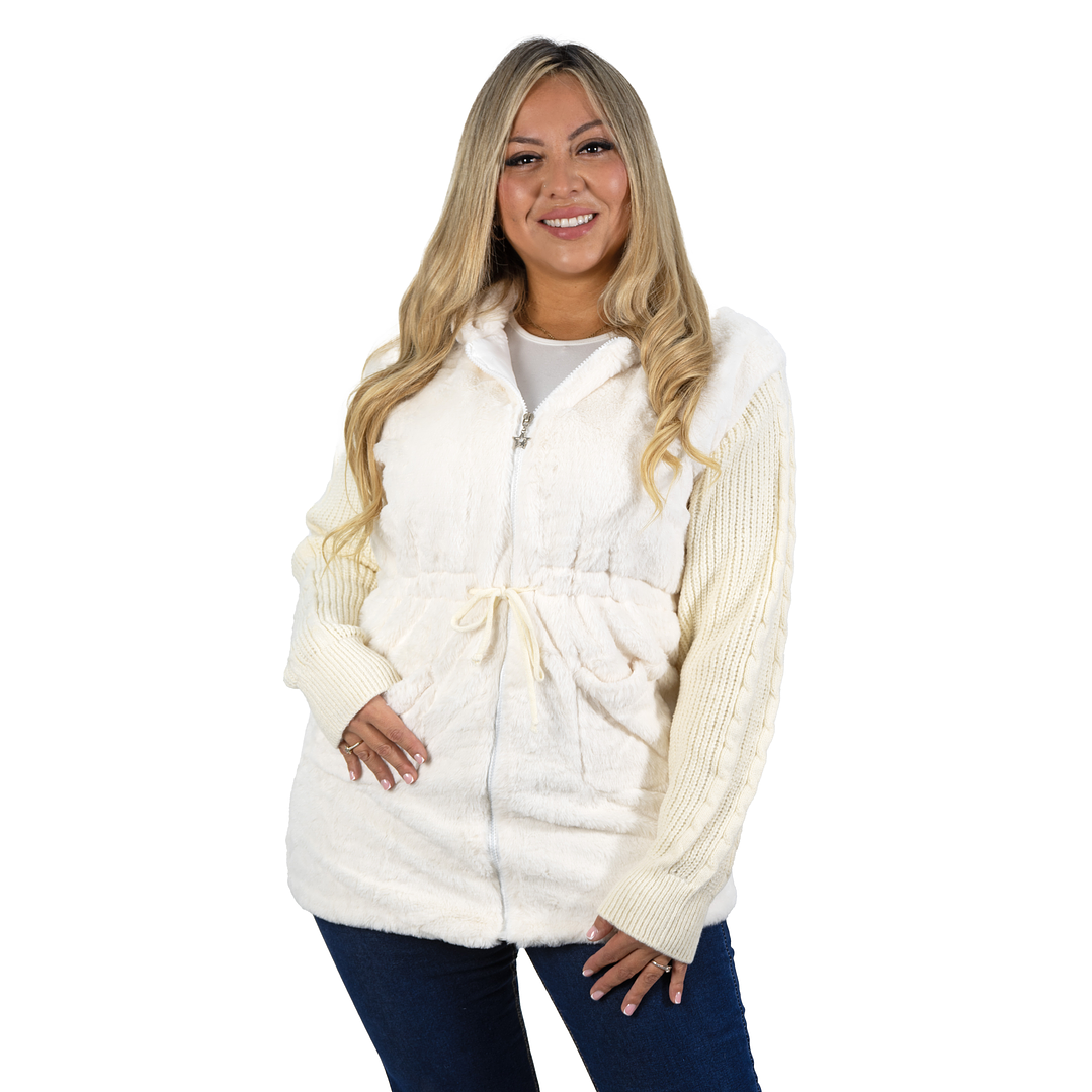 Polerón abrigo peludo lana largo colores 10