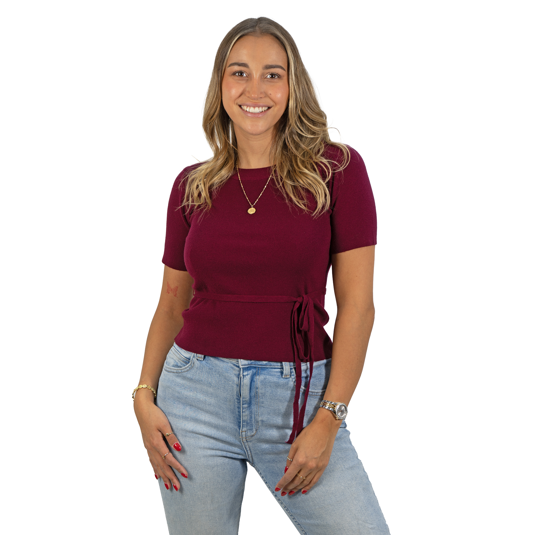 Polera lanilla manga corta invierno lazo colores 7