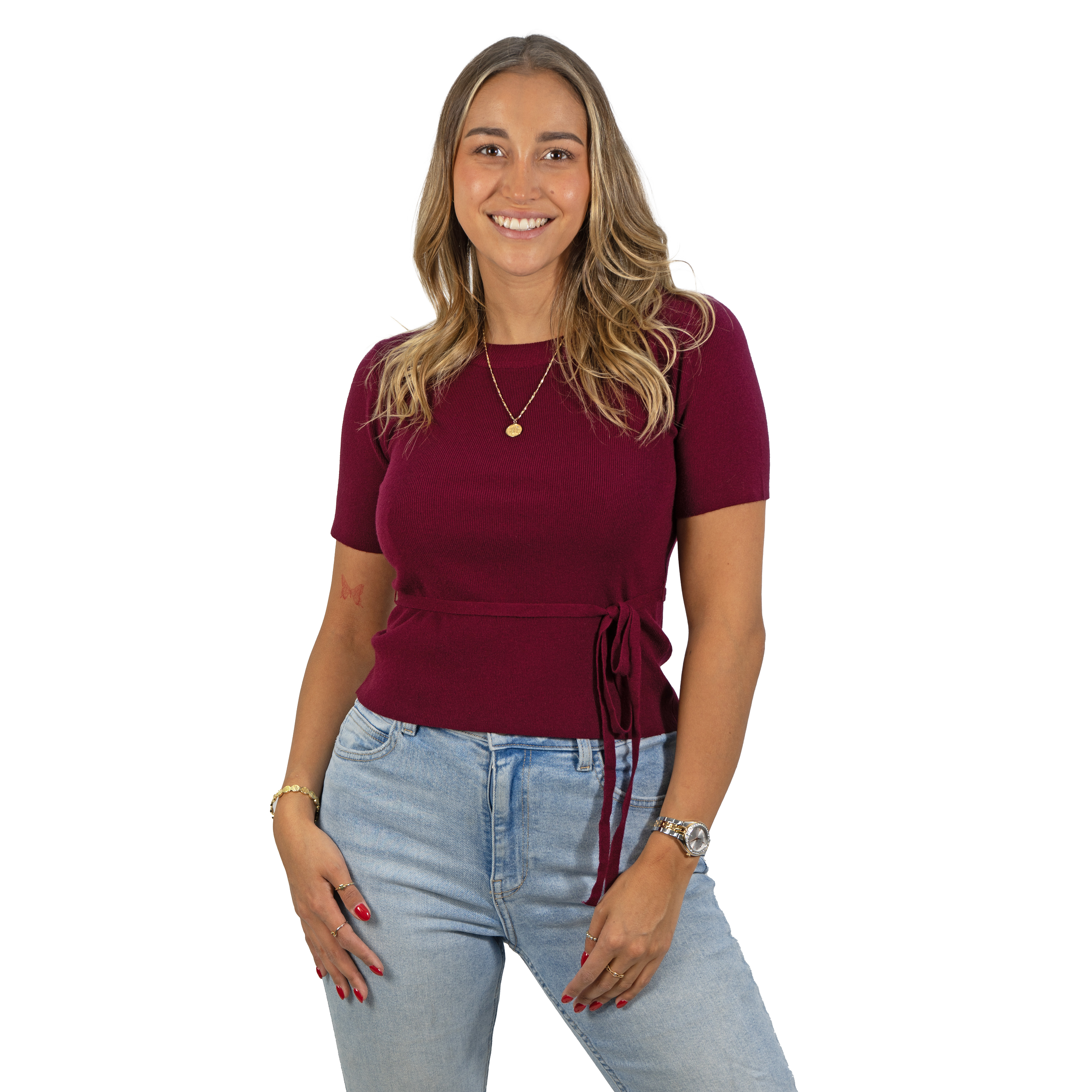 Polera lanilla manga corta invierno lazo colores 7