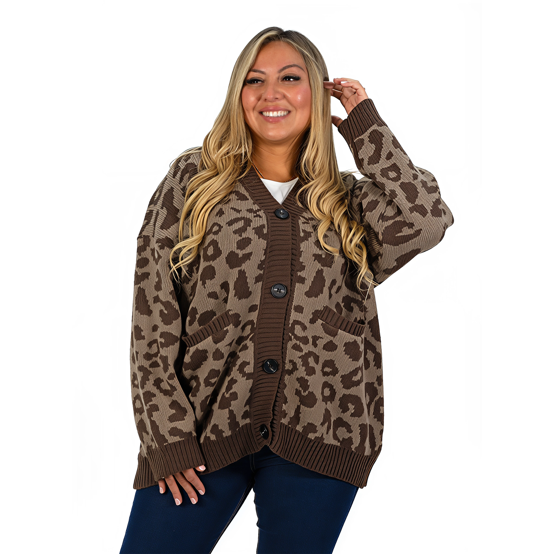 Cárdigan Mujer botones Oversize Animal print colores 5