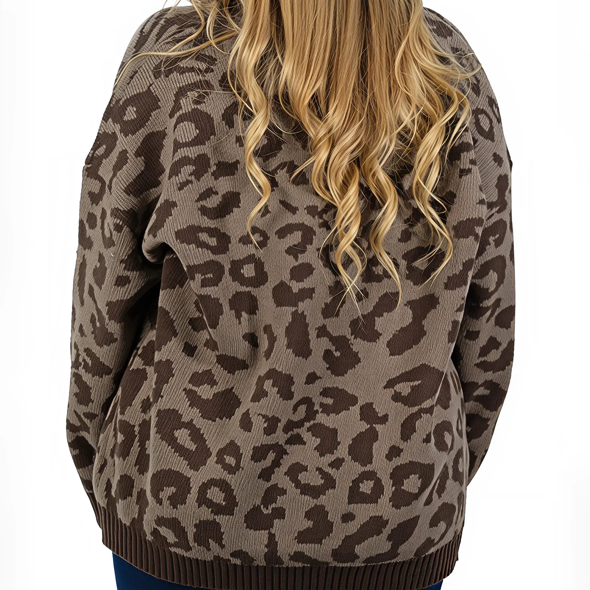 Cárdigan Mujer botones Oversize Animal print colores 6