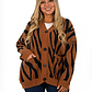 Cárdigan Mujer botones Oversize Animal print colores - Miniatura 7