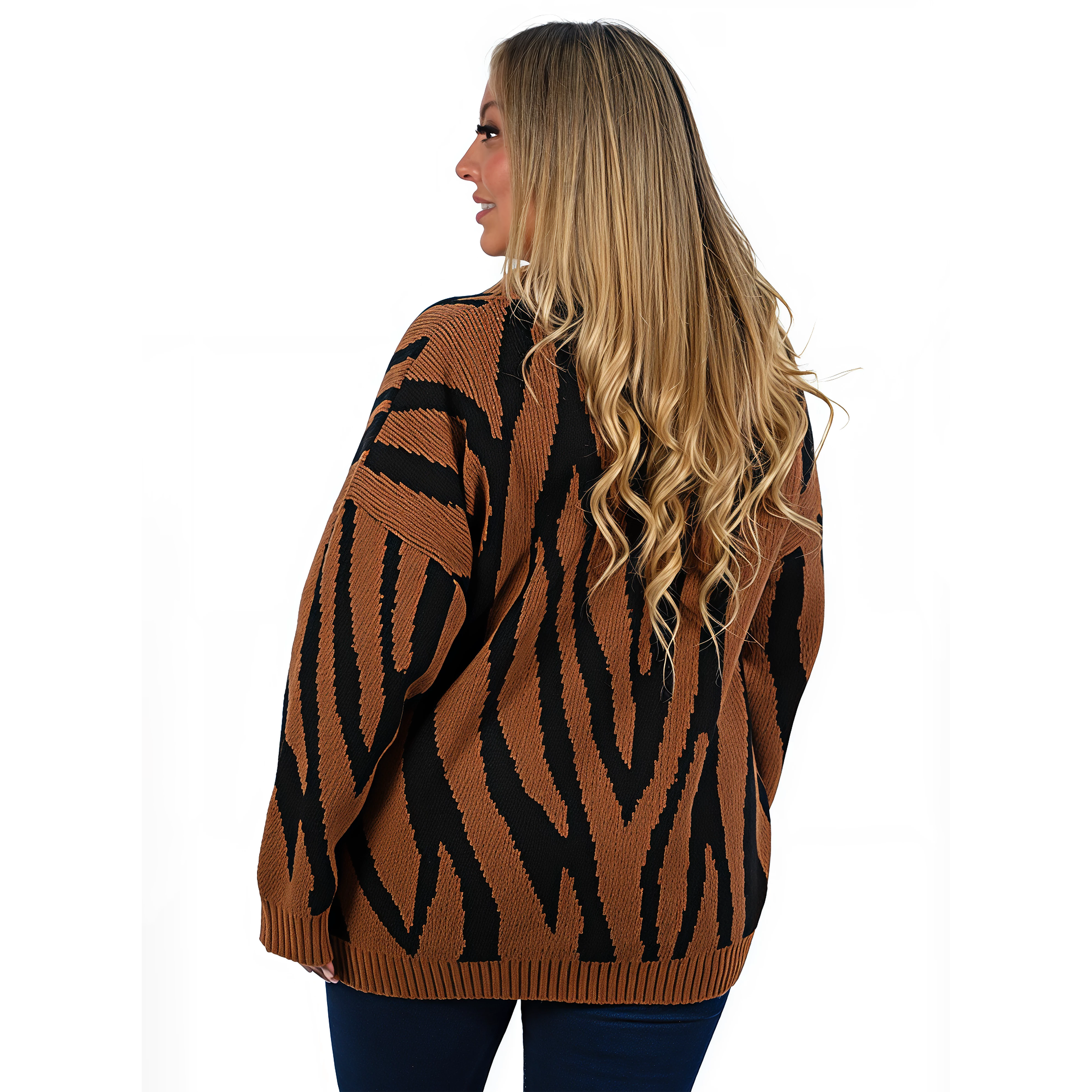 Cárdigan Mujer botones Oversize Animal print colores 8