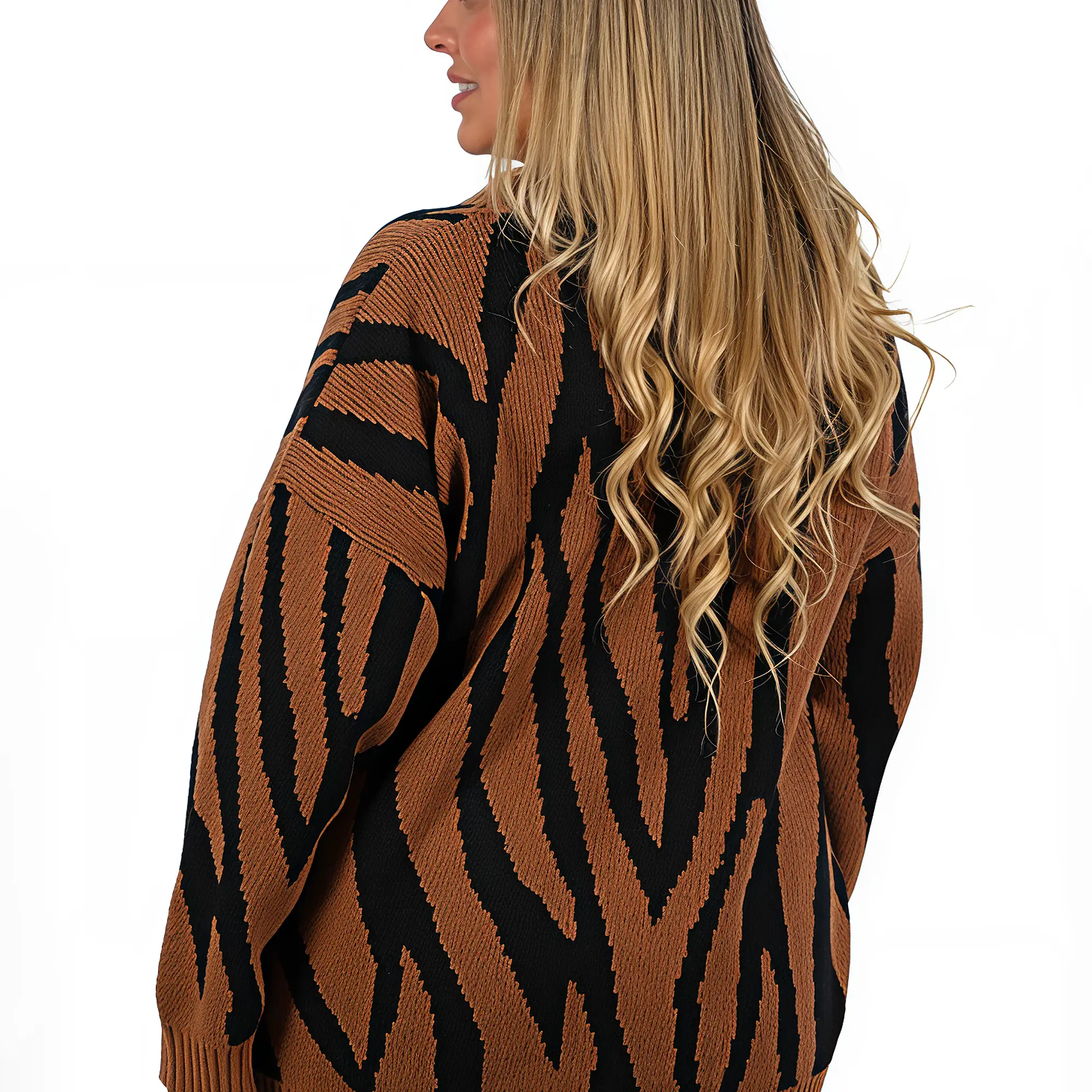 Cárdigan Mujer botones Oversize Animal print colores 8