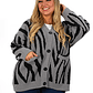 Cárdigan Mujer botones Oversize Animal print colores - Miniatura 9