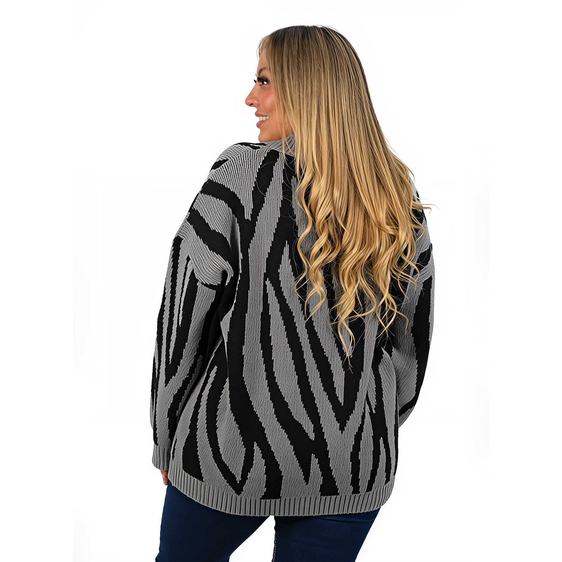 Cárdigan Mujer botones Oversize Animal print colores 10