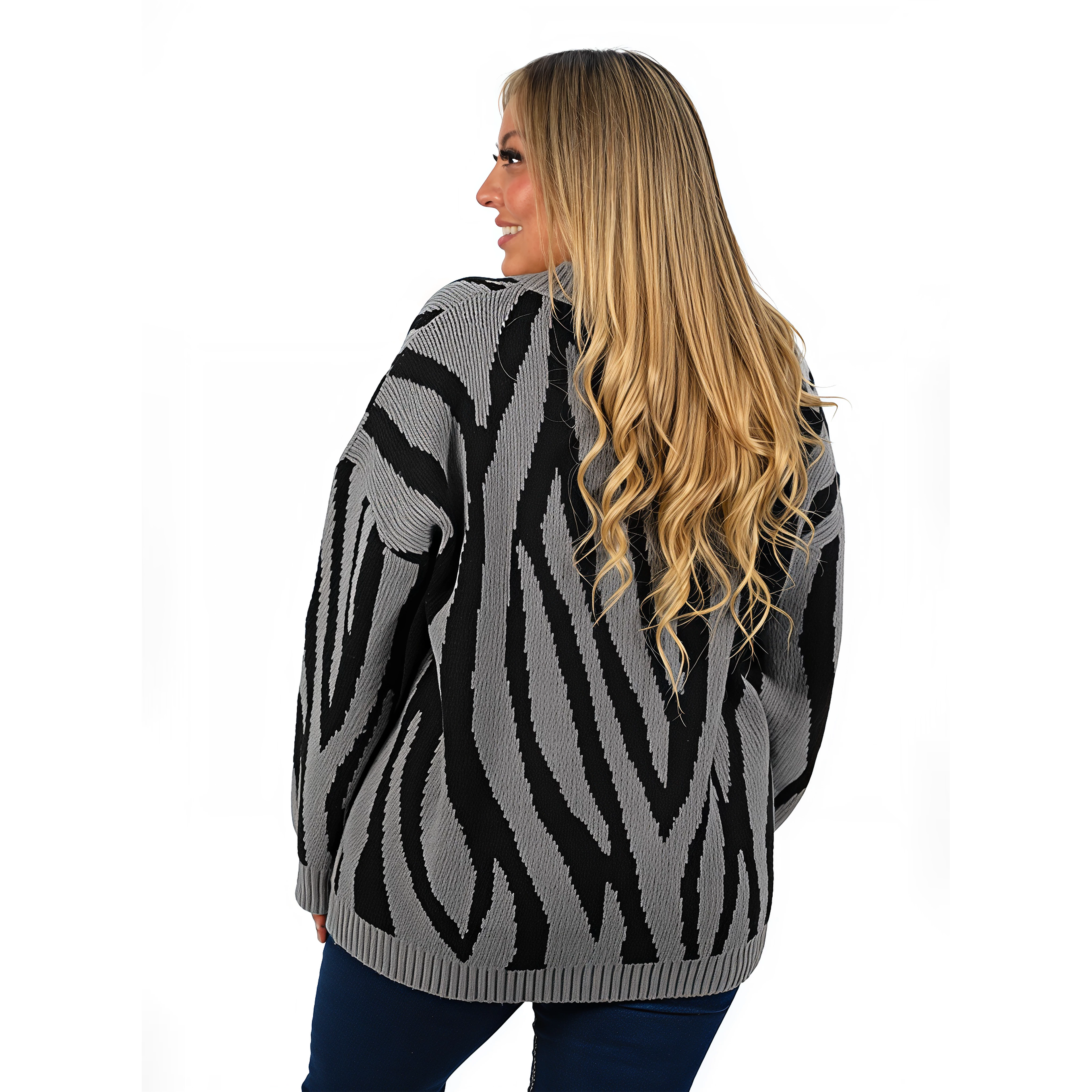 Cárdigan Mujer botones Oversize Animal print colores 10