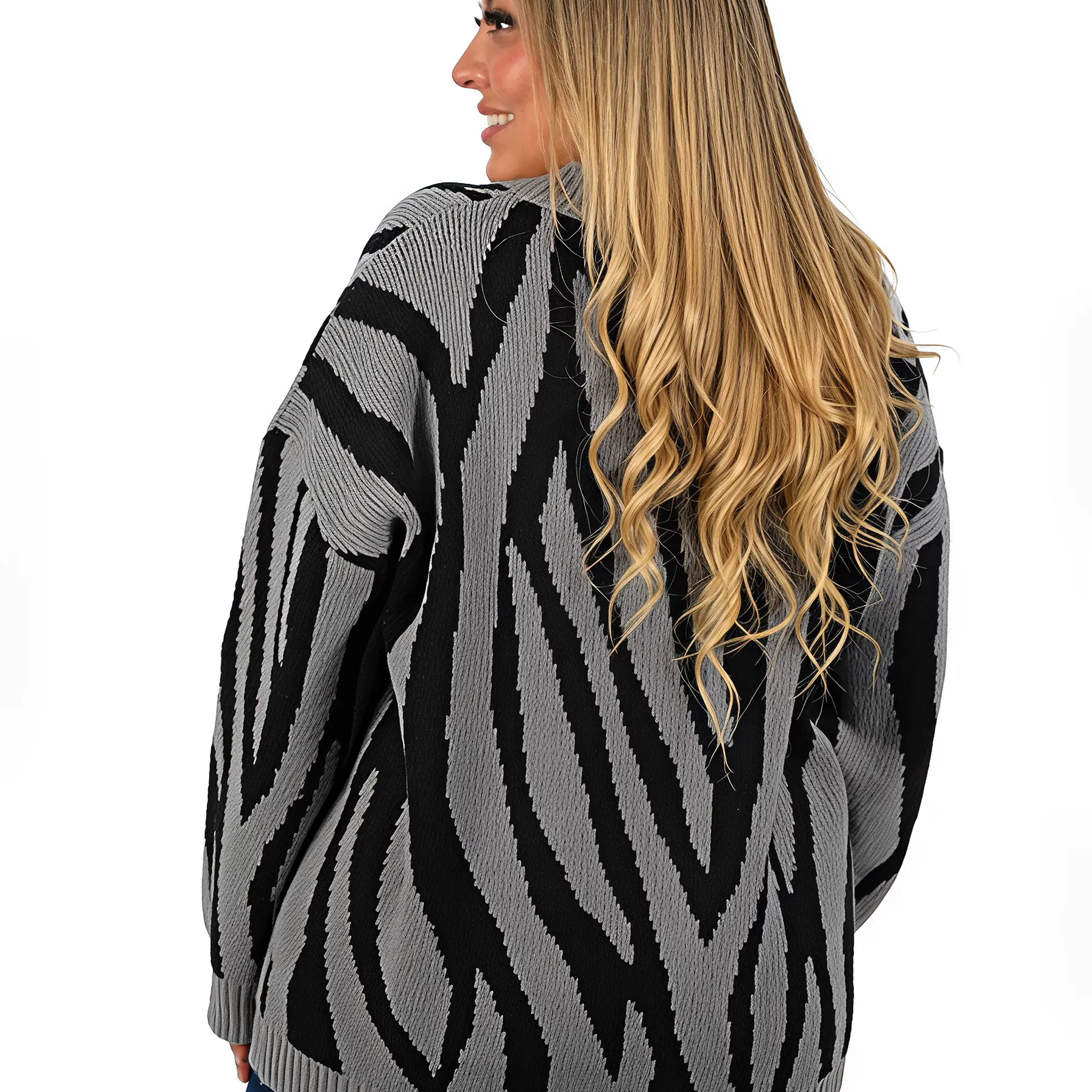 Cárdigan Mujer botones Oversize Animal print colores 10
