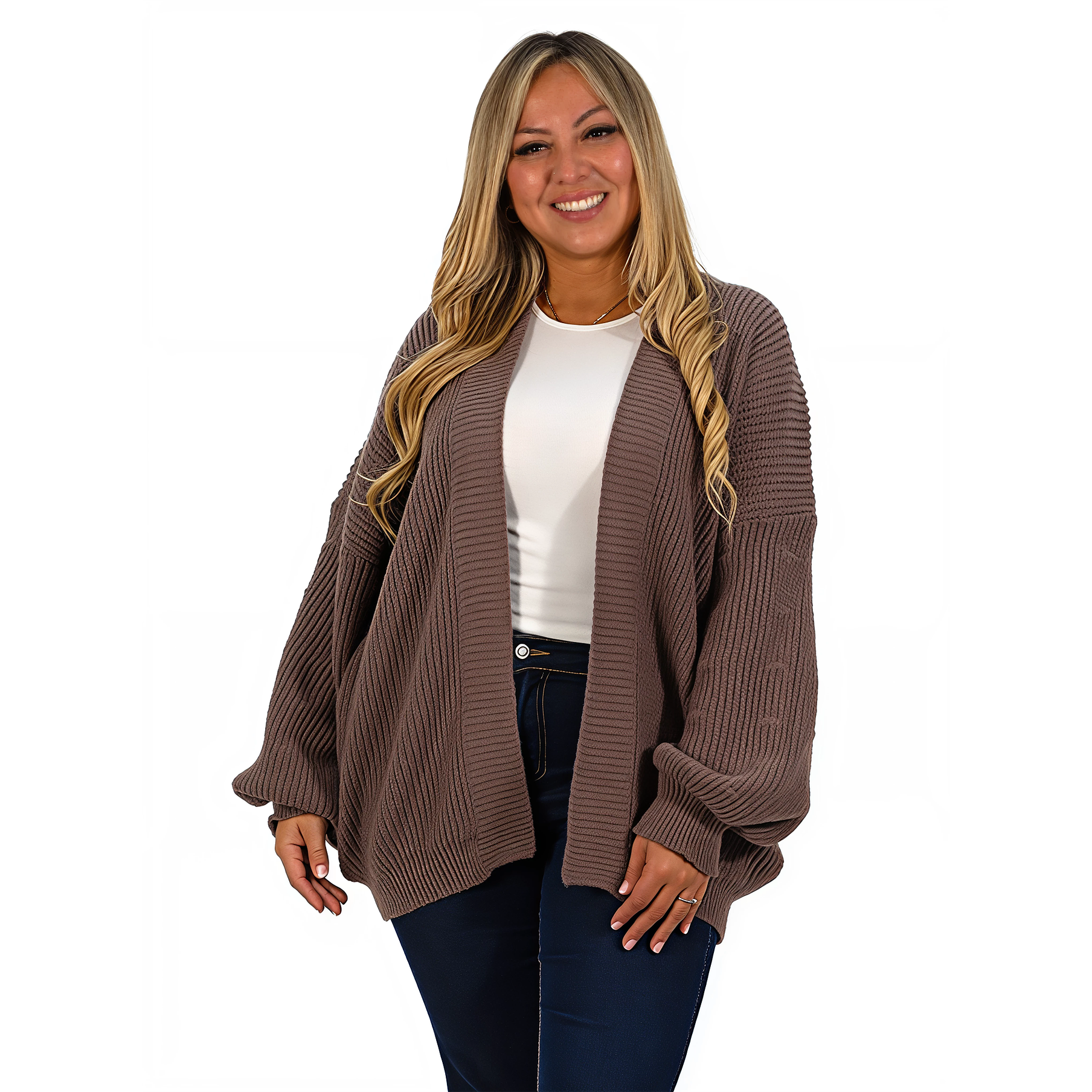 Cárdigan mujer lana mujer manga globo Oversize colores 5