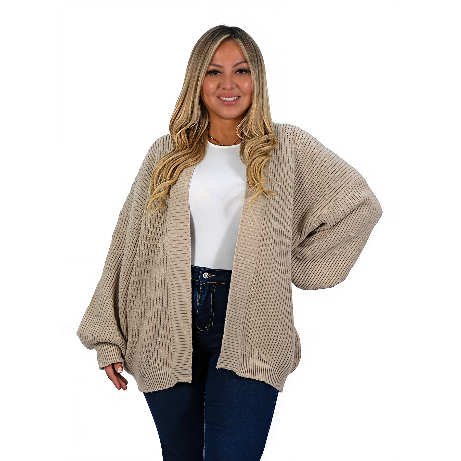 Cárdigan mujer lana mujer manga globo Oversize colores 8