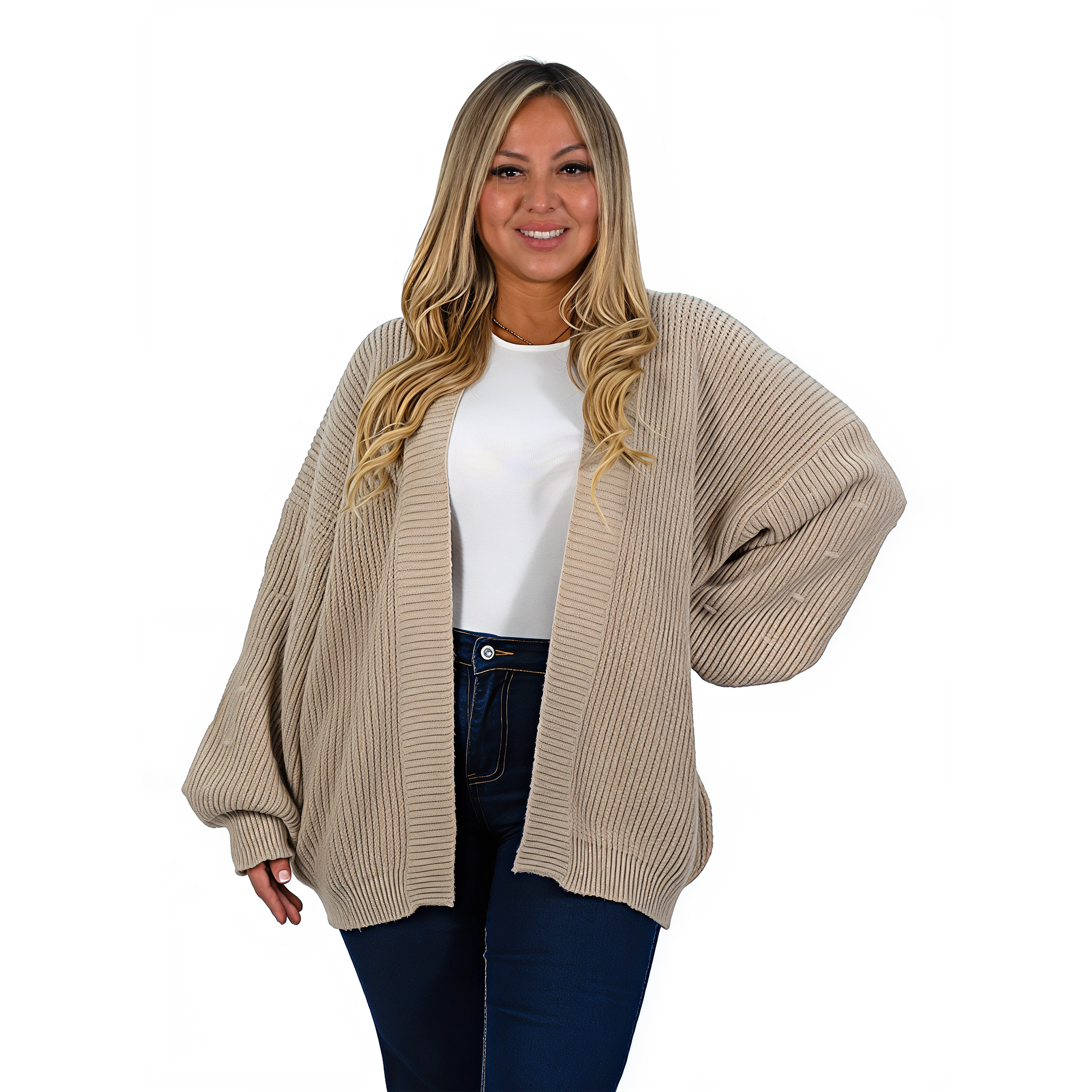 Cárdigan mujer lana mujer manga globo Oversize colores 8