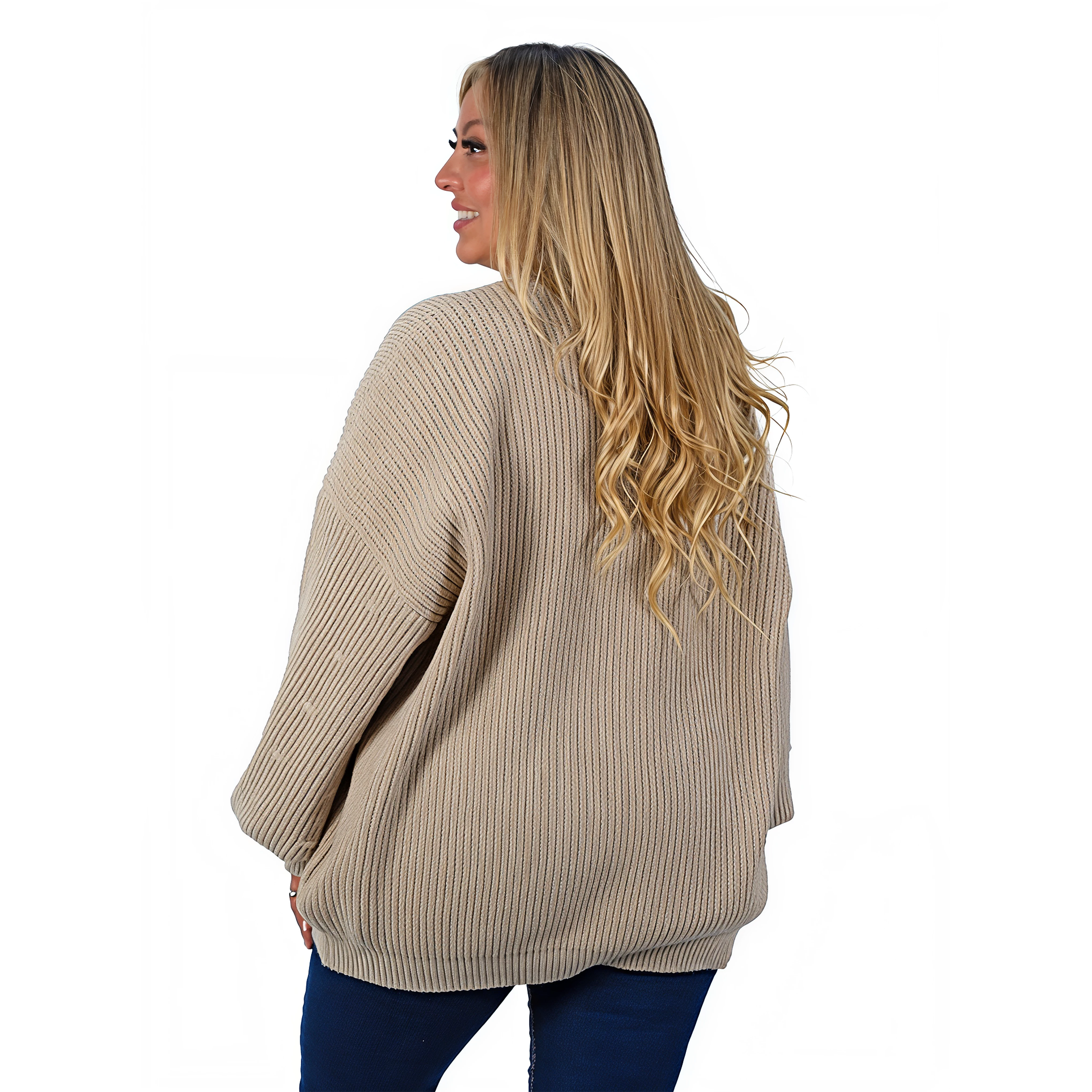 Cárdigan mujer lana mujer manga globo Oversize colores 10