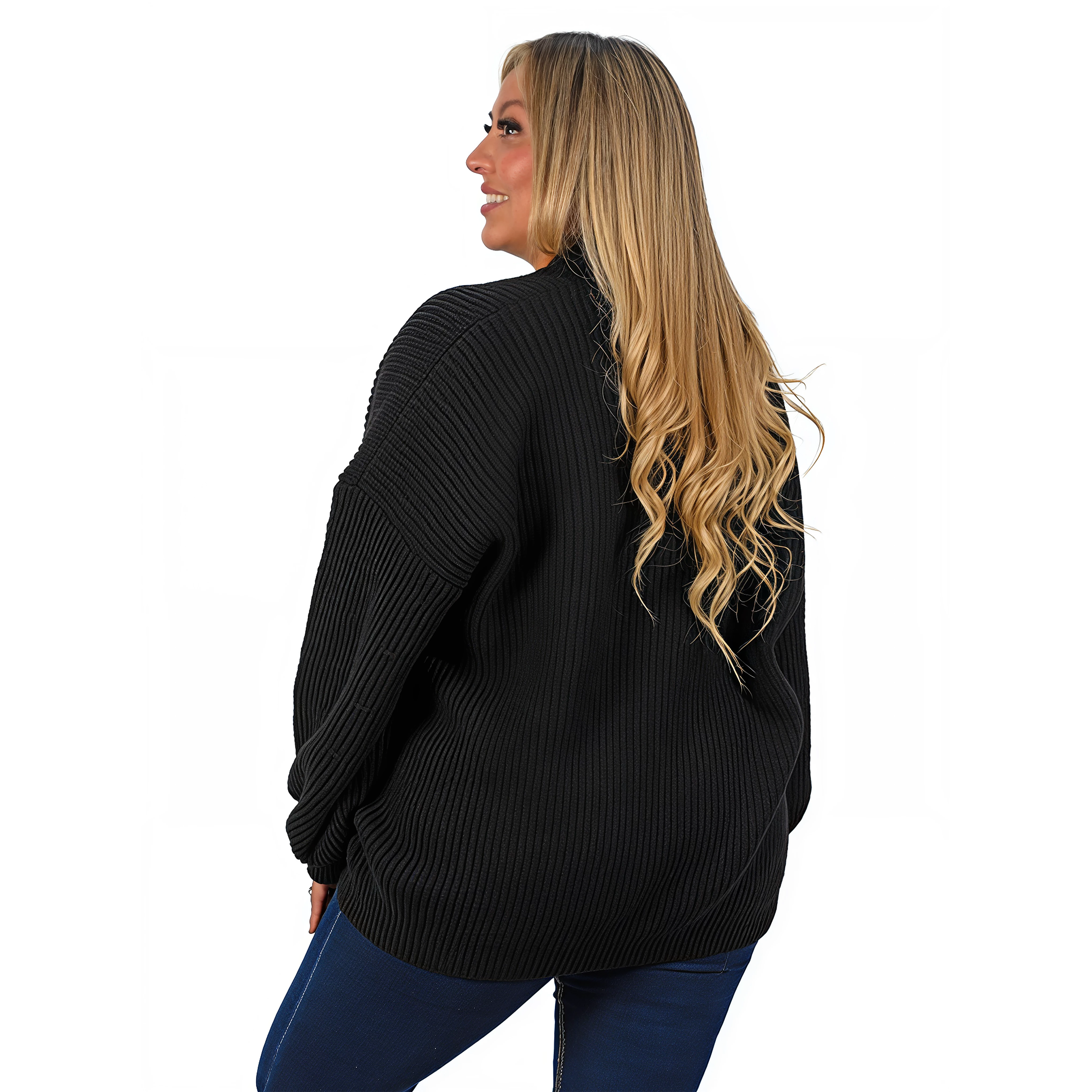 Cárdigan mujer lana mujer manga globo Oversize colores 12