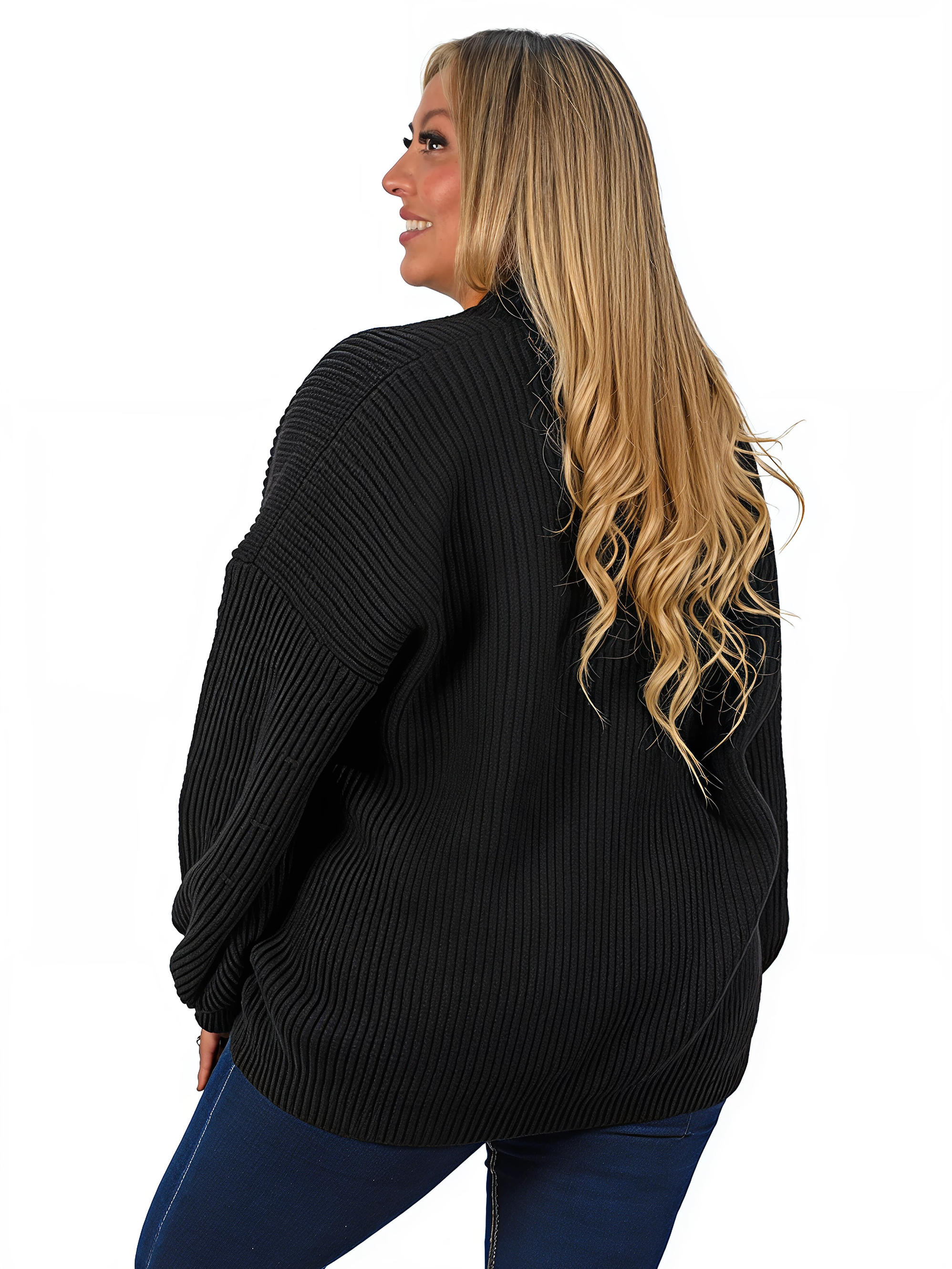 Cárdigan mujer lana mujer manga globo Oversize colores 12