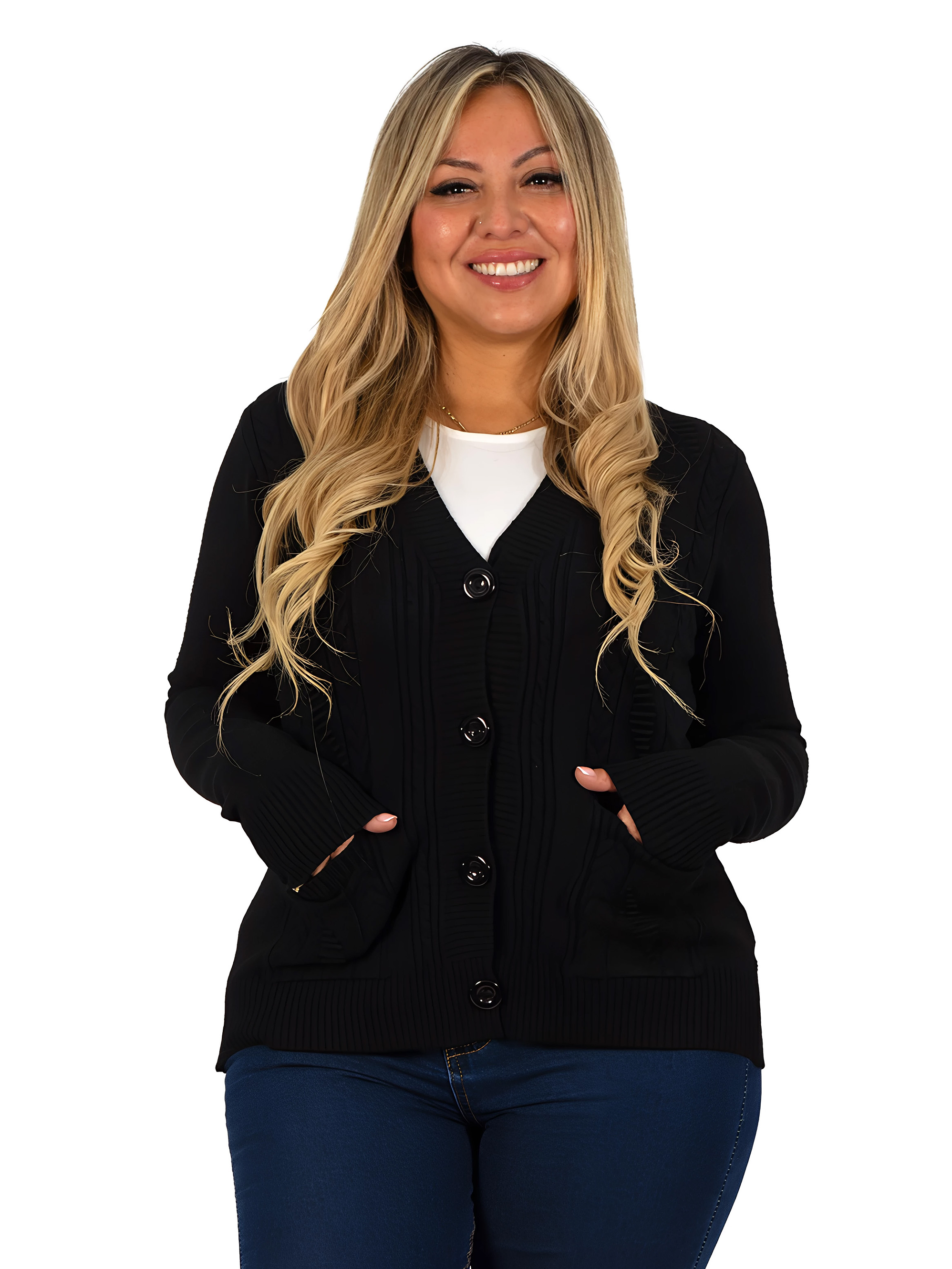 Cárdigan Mujer Bolsillos texturado colores 4