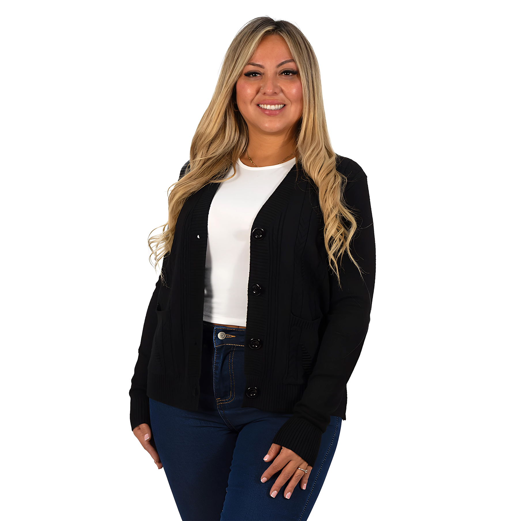 Cárdigan Mujer Bolsillos texturado colores 5