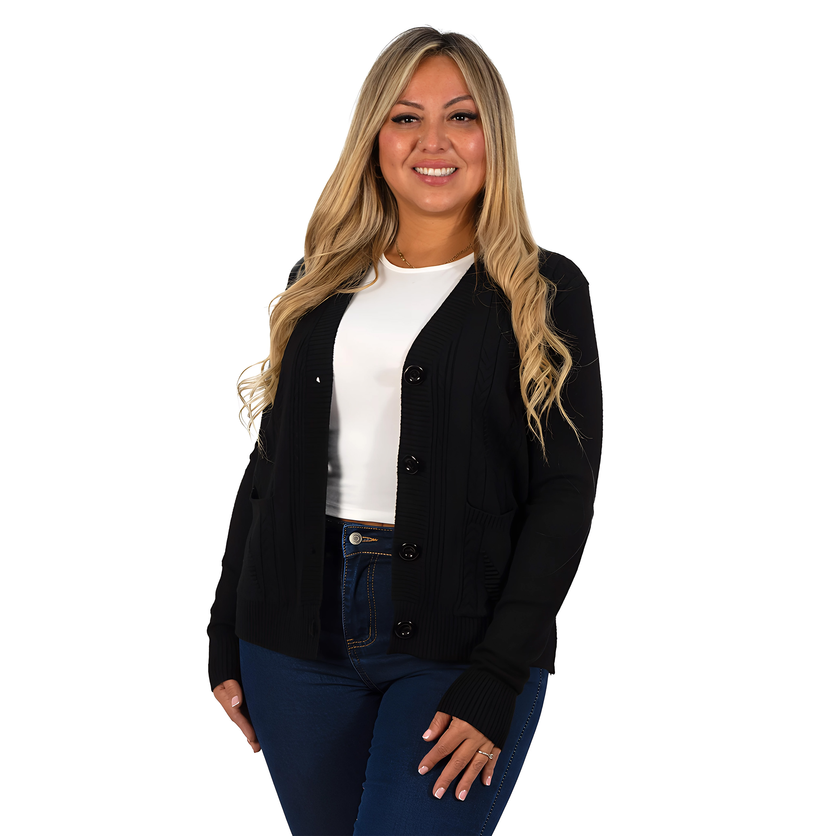 Cárdigan Mujer Bolsillos texturado colores 5