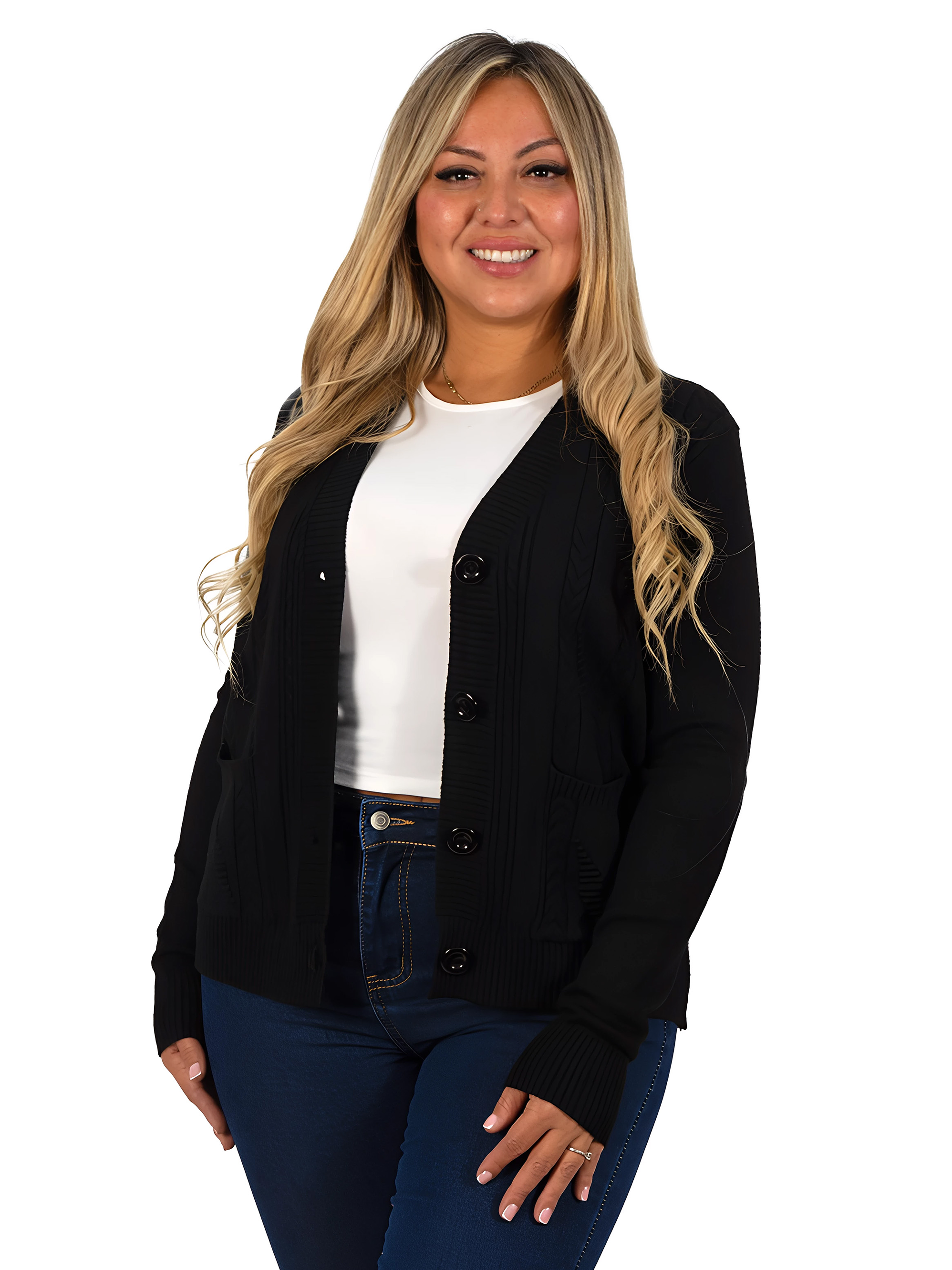 Cárdigan Mujer Bolsillos texturado colores 5