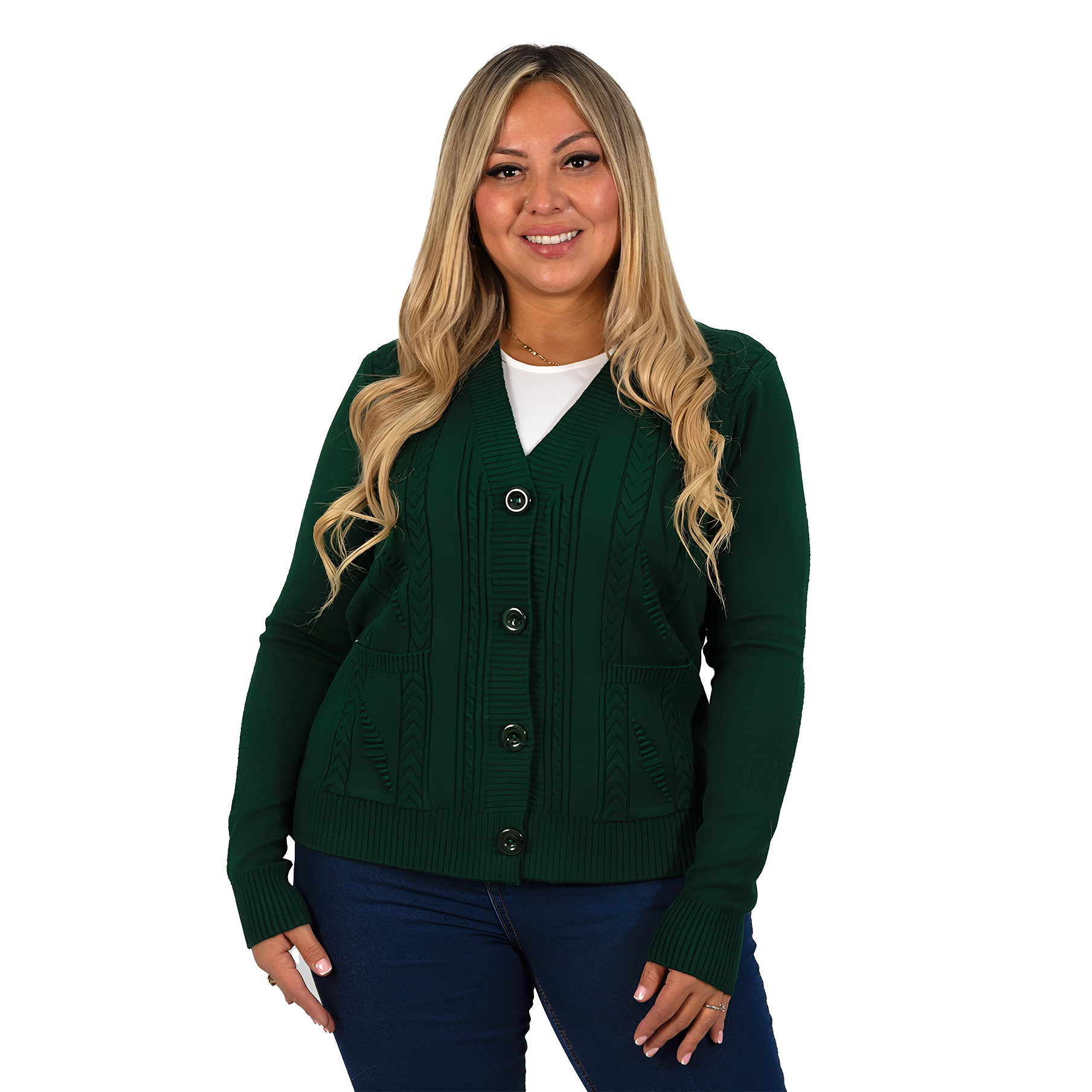 Cárdigan Mujer Bolsillos texturado colores 6