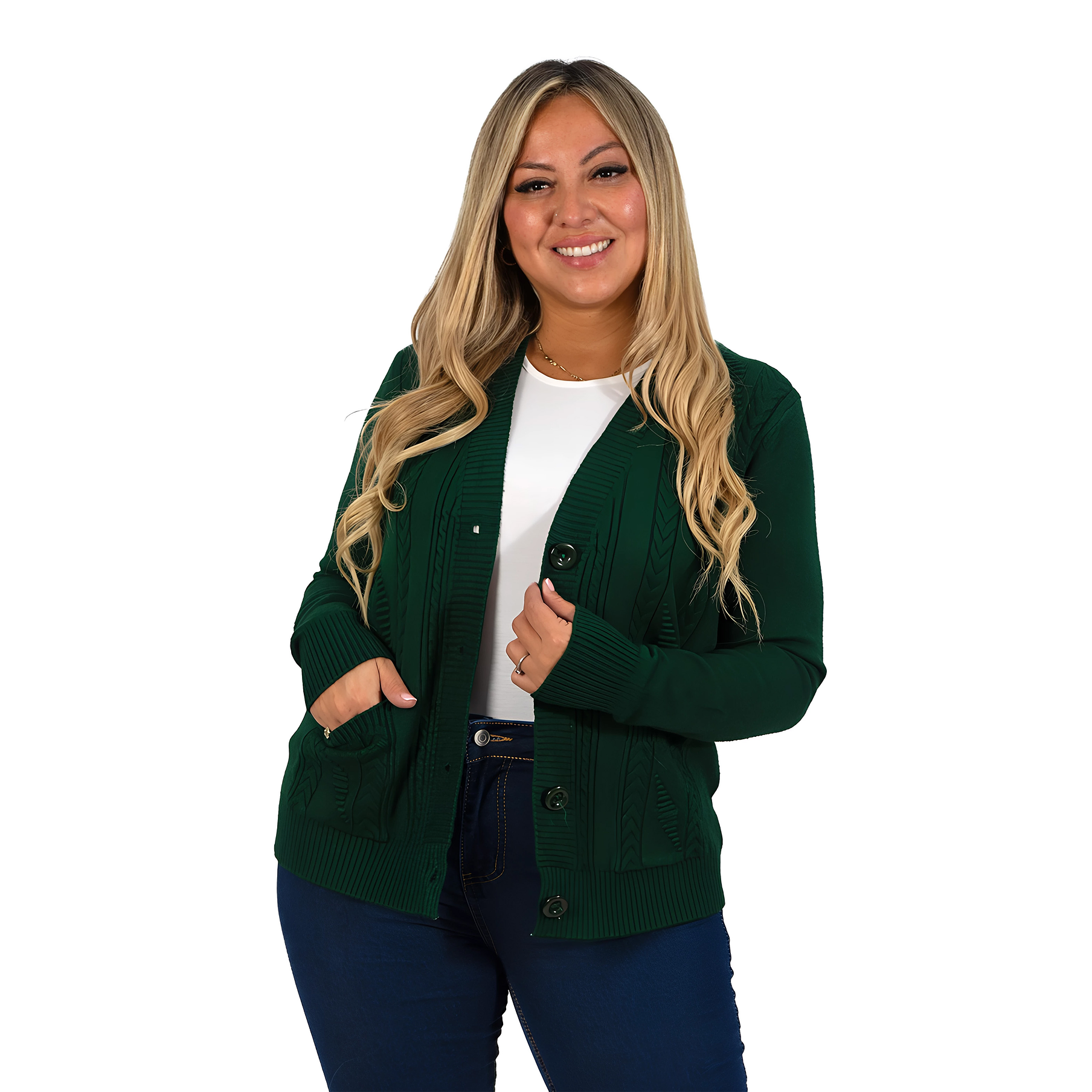 Cárdigan Mujer Bolsillos texturado colores 8