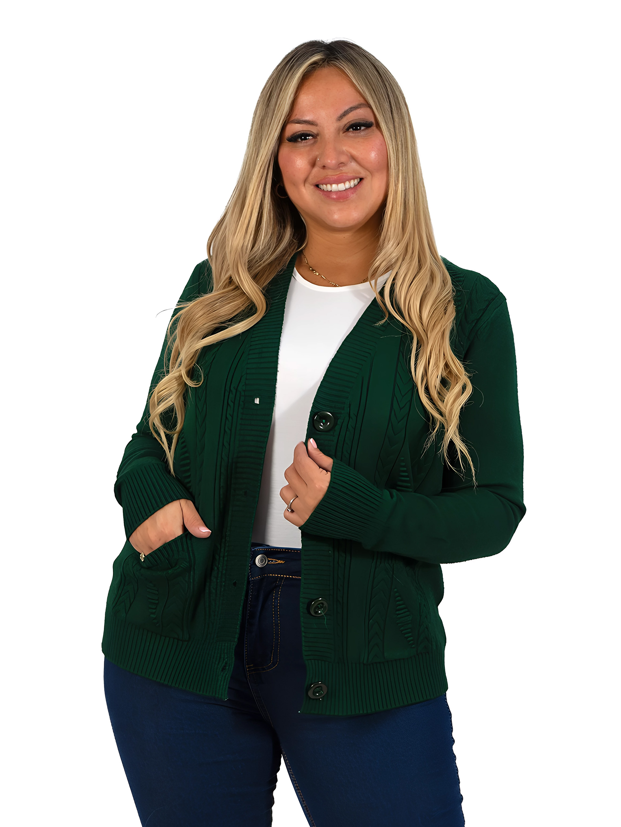 Cárdigan Mujer Bolsillos texturado colores 8