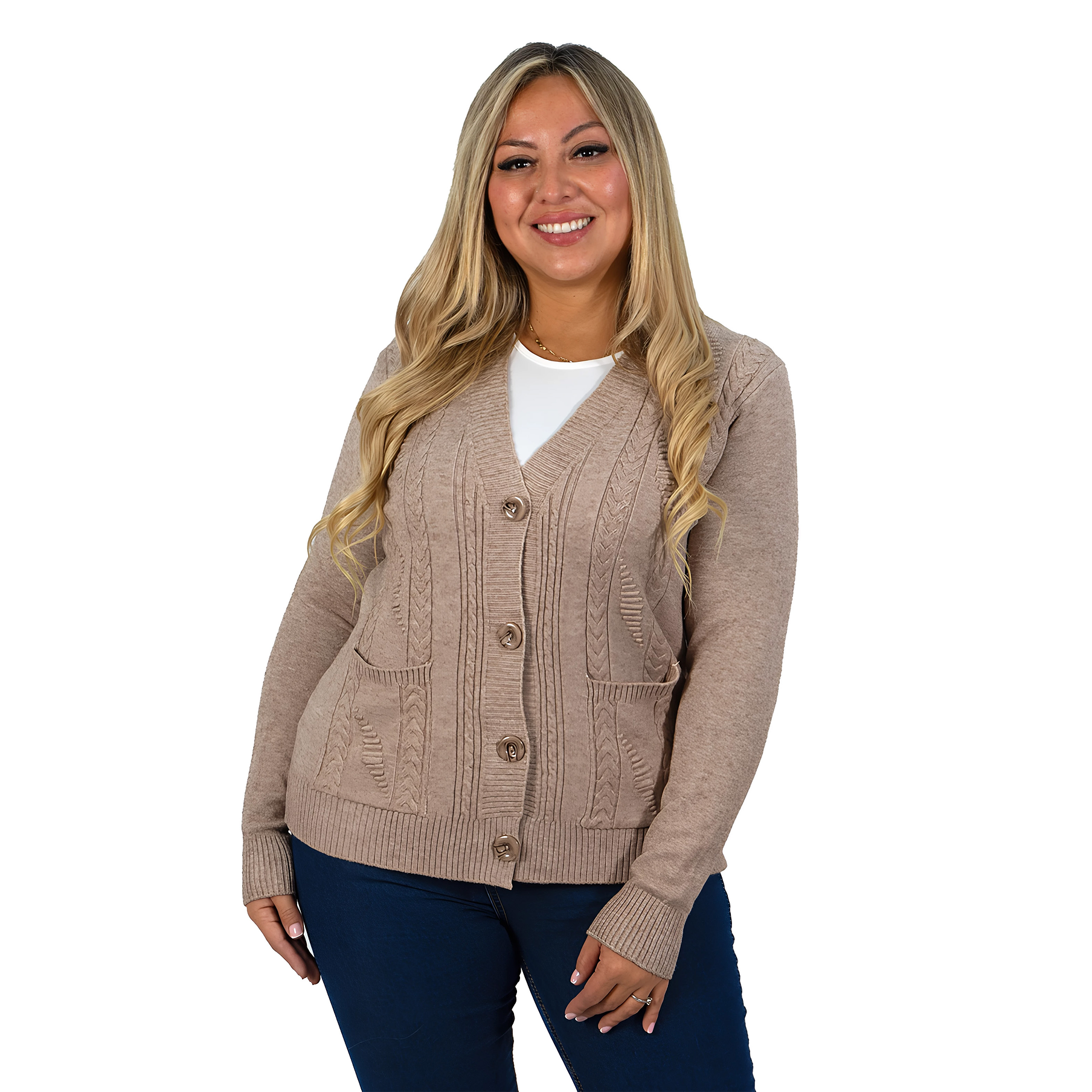 Cárdigan Mujer Bolsillos texturado colores 9