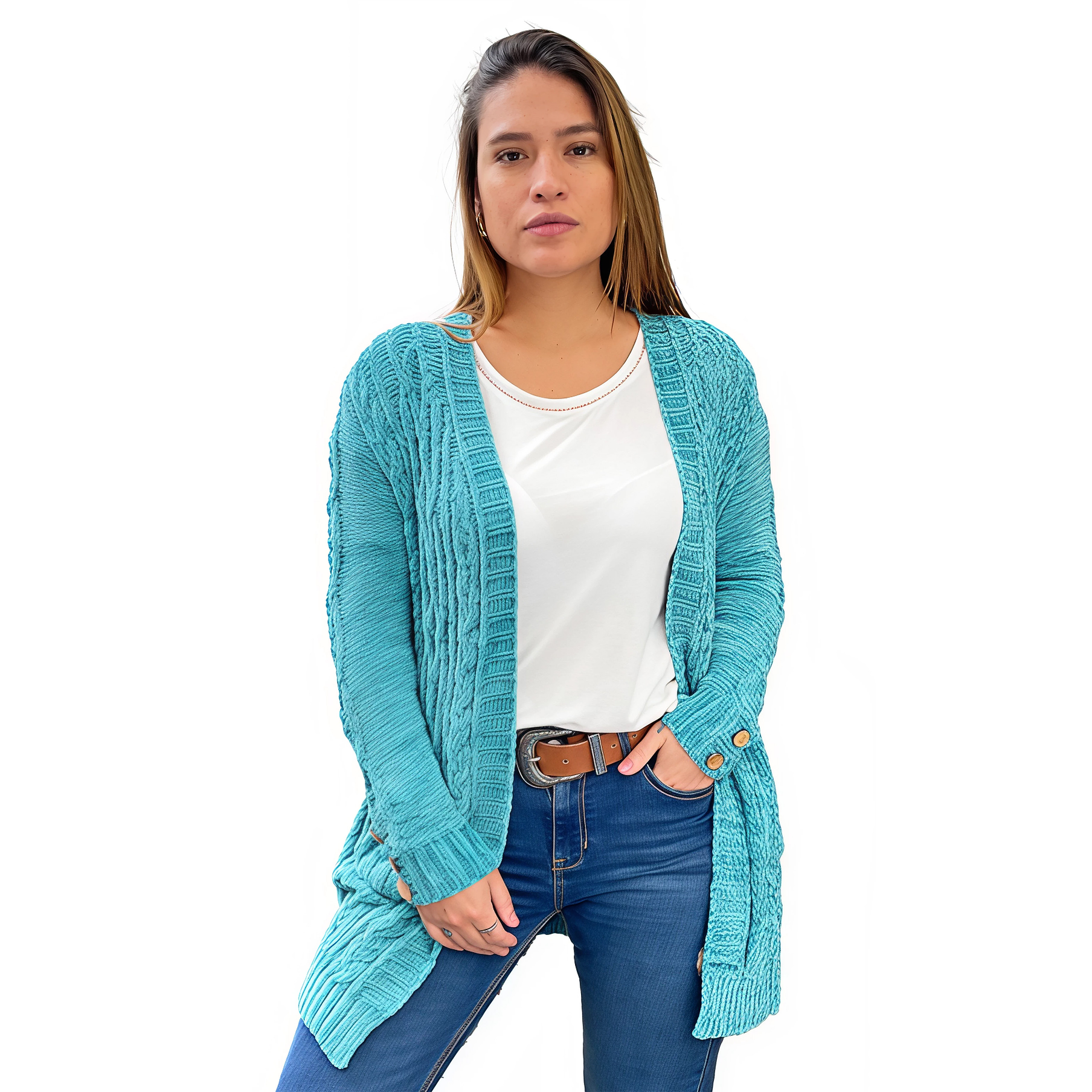 Cárdigan chenille Botones colores. 5