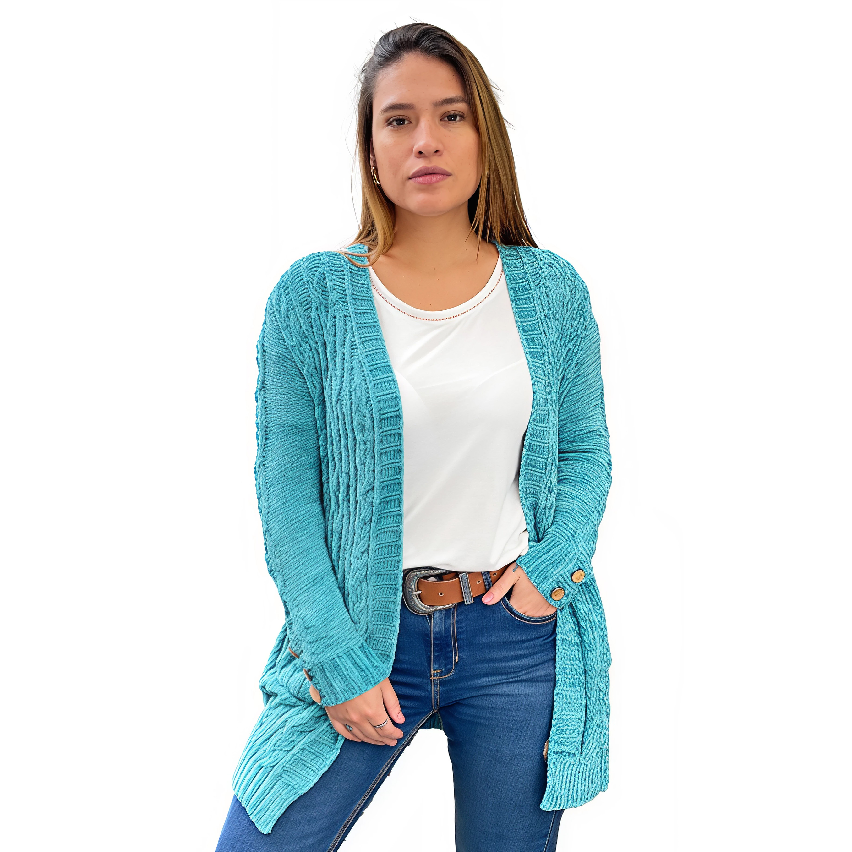 Cárdigan chenille Botones colores. 5