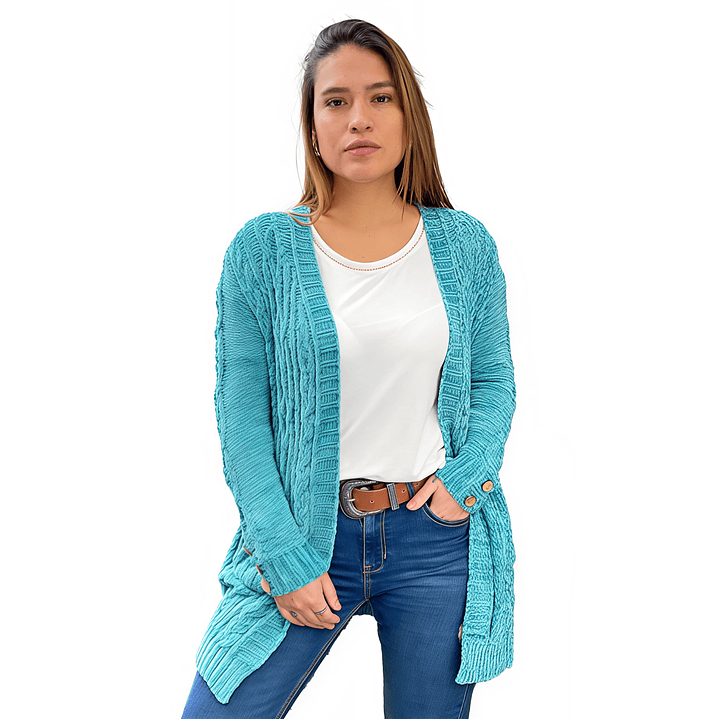 Cárdigan chenille Botones colores. 5