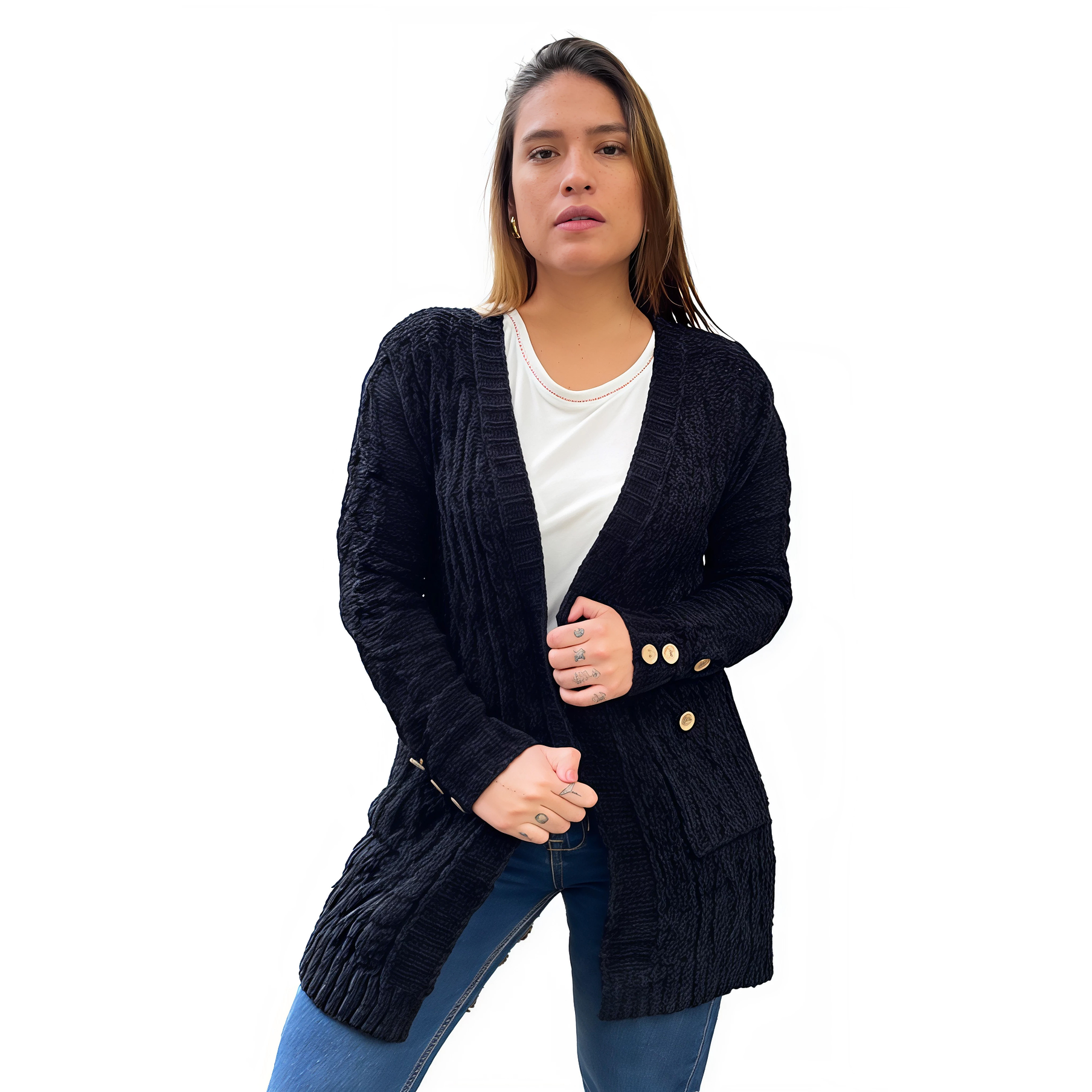 Cárdigan chenille Botones colores. 2