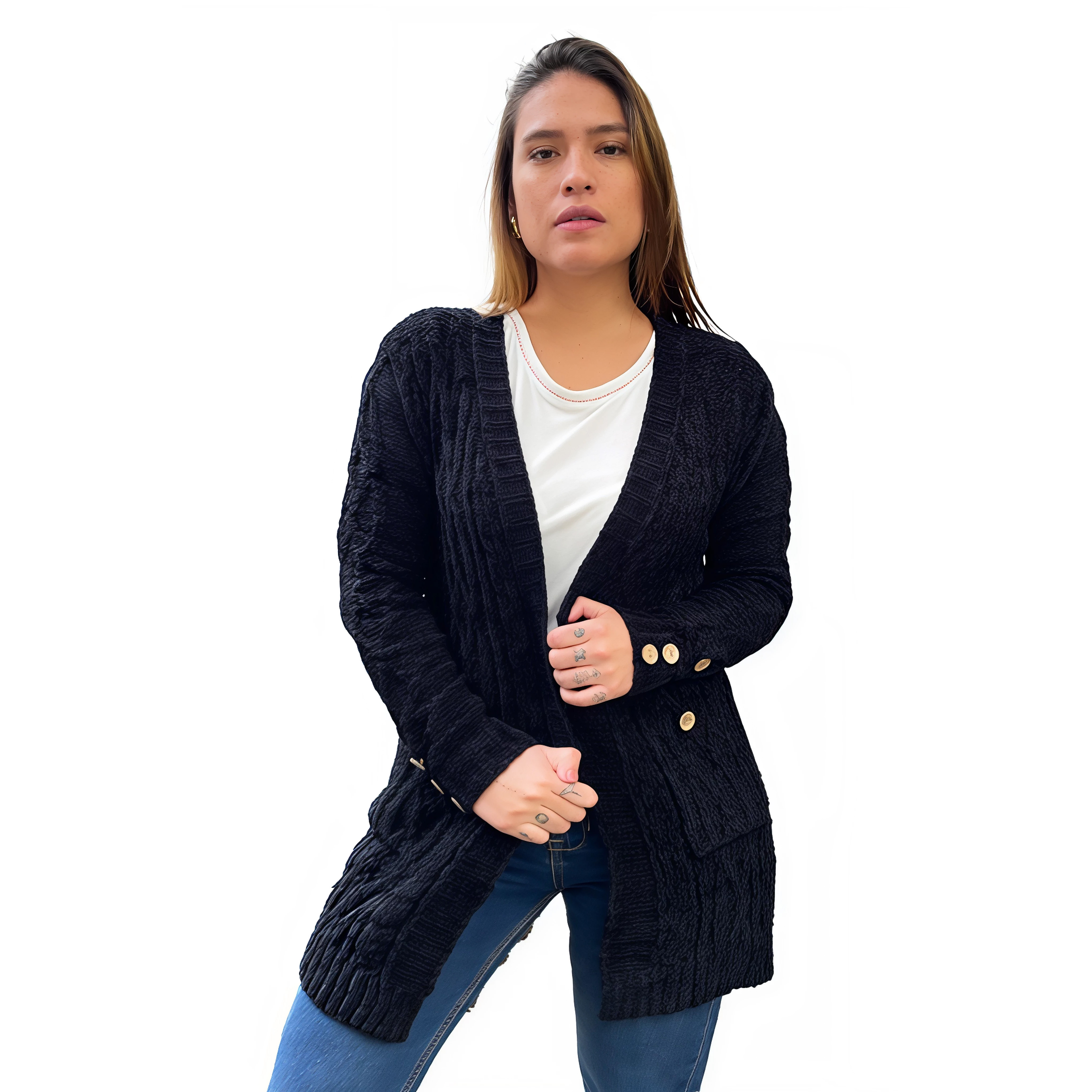 Cárdigan chenille Botones colores. 2