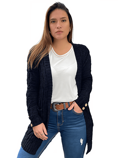 Cárdigan chenille Botones colores.