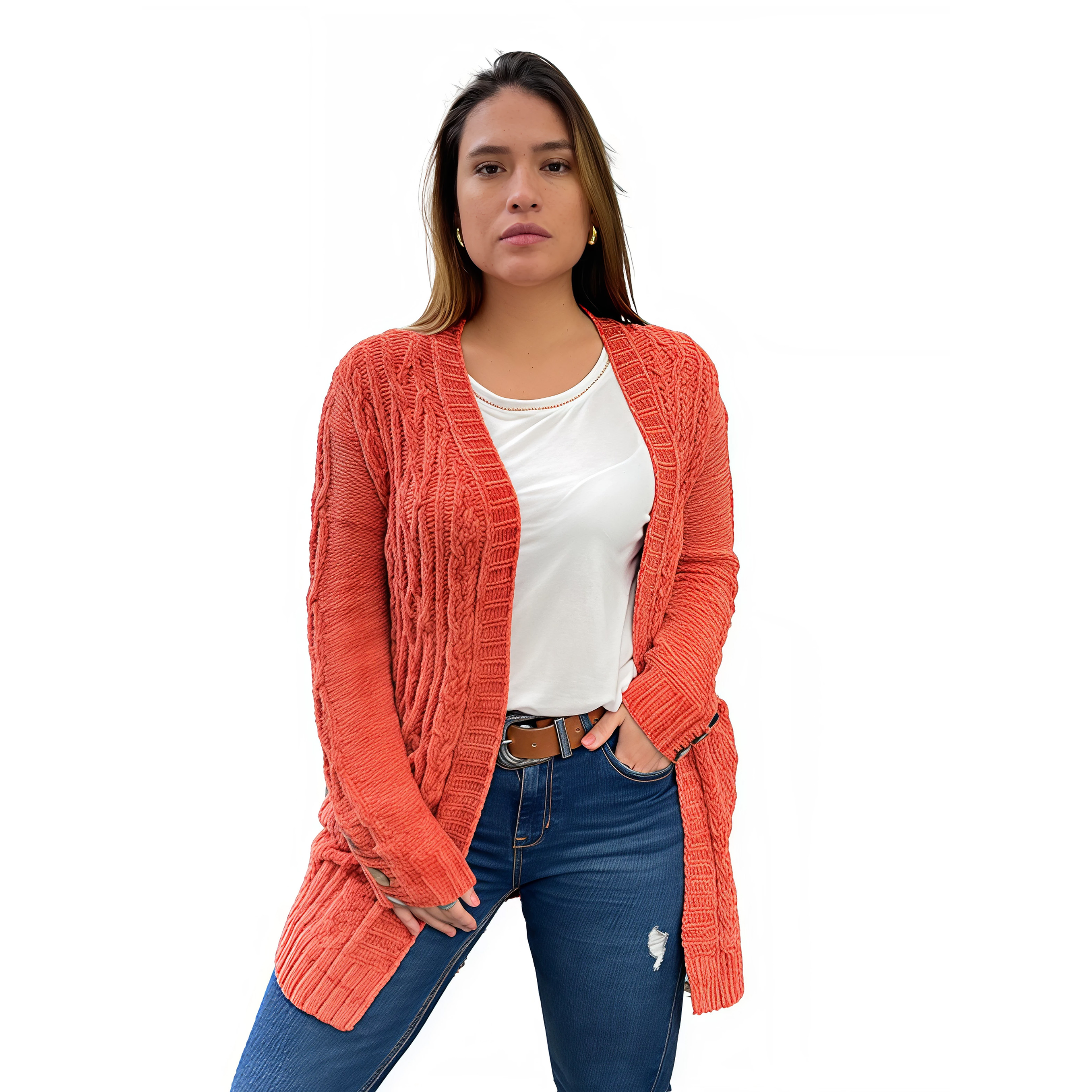 Cárdigan chenille Botones colores. 6