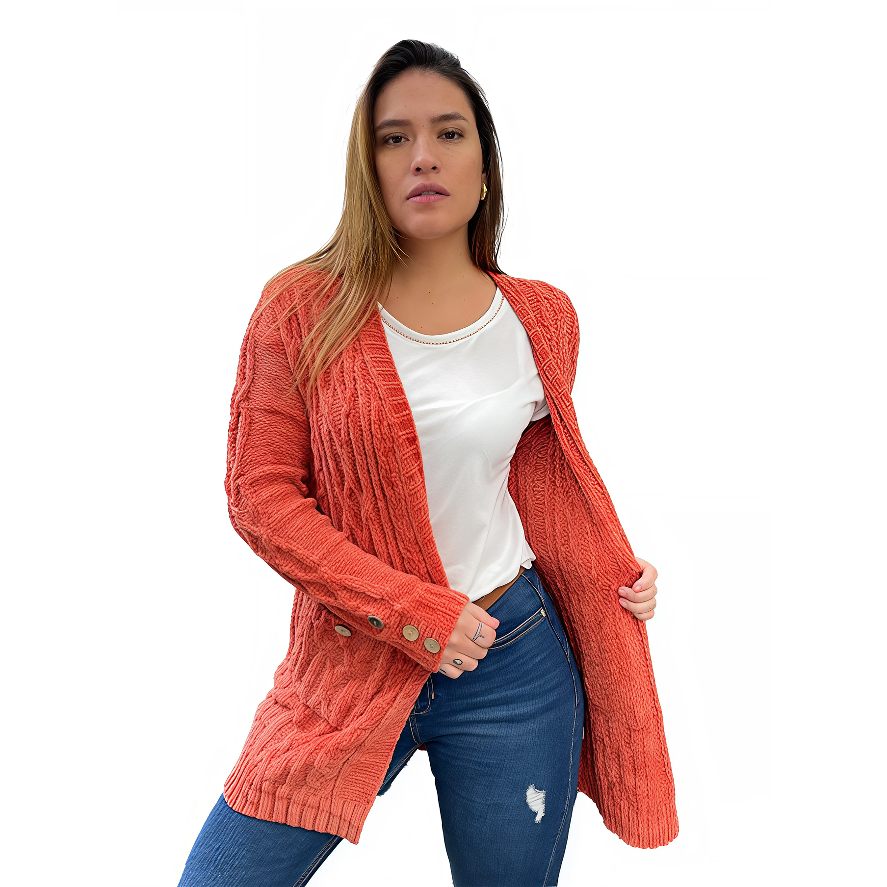 Cárdigan chenille Botones colores. 7