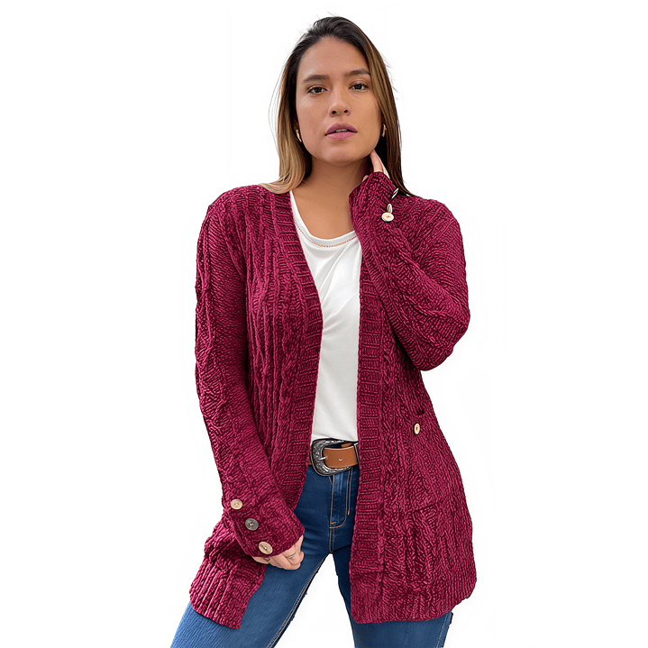 Cárdigan chenille Botones colores. 8