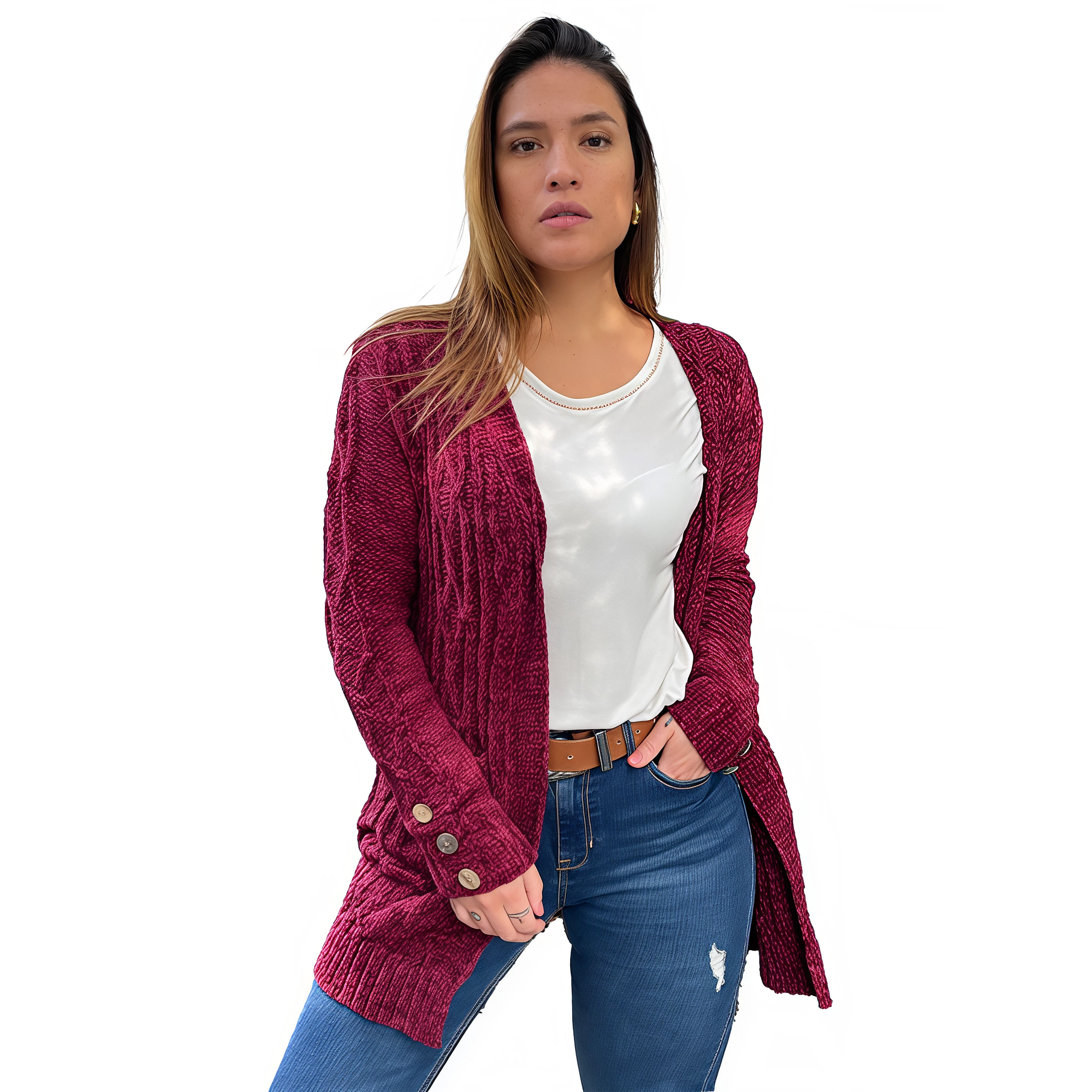 Cárdigan chenille Botones colores. 9