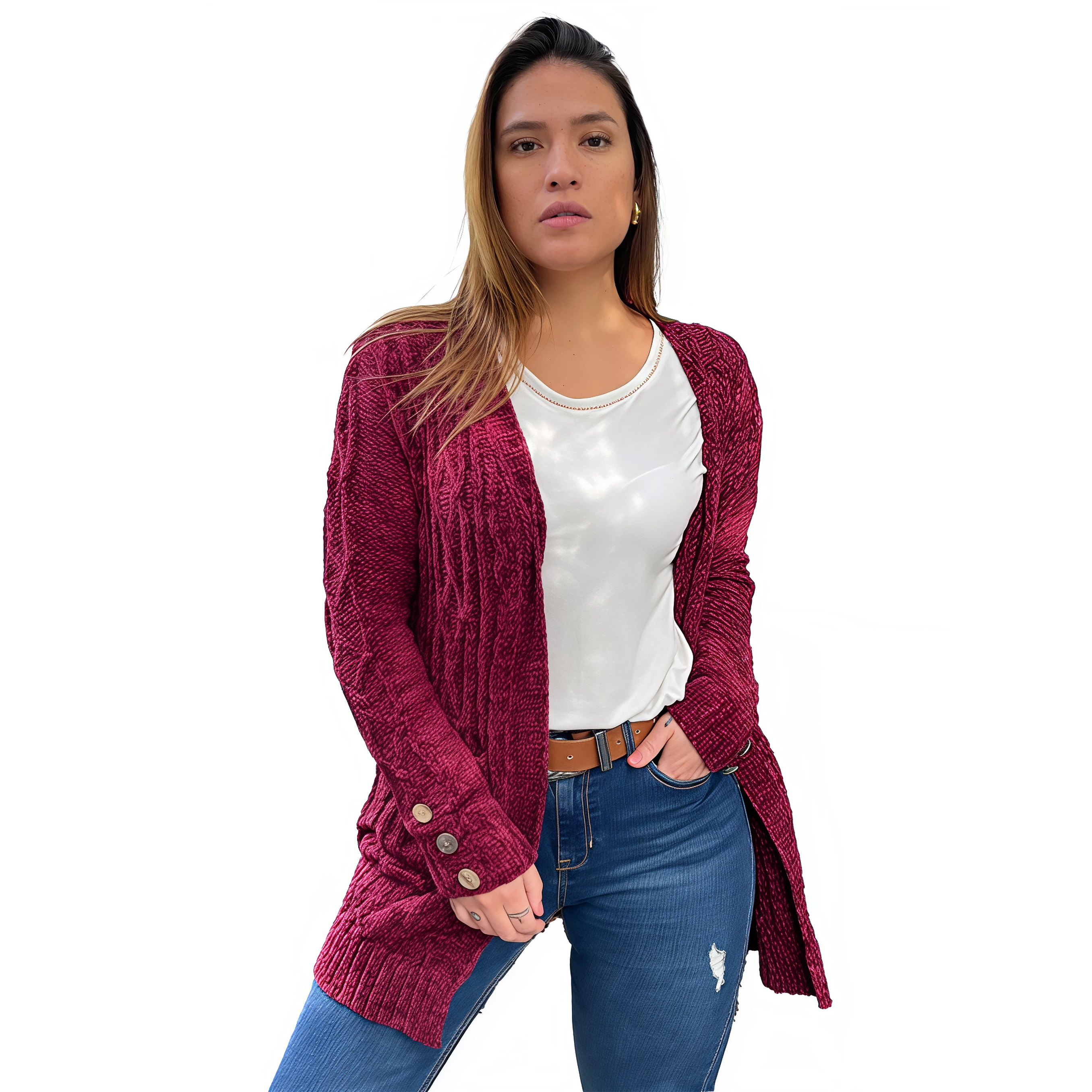 Cárdigan chenille Botones colores. 9