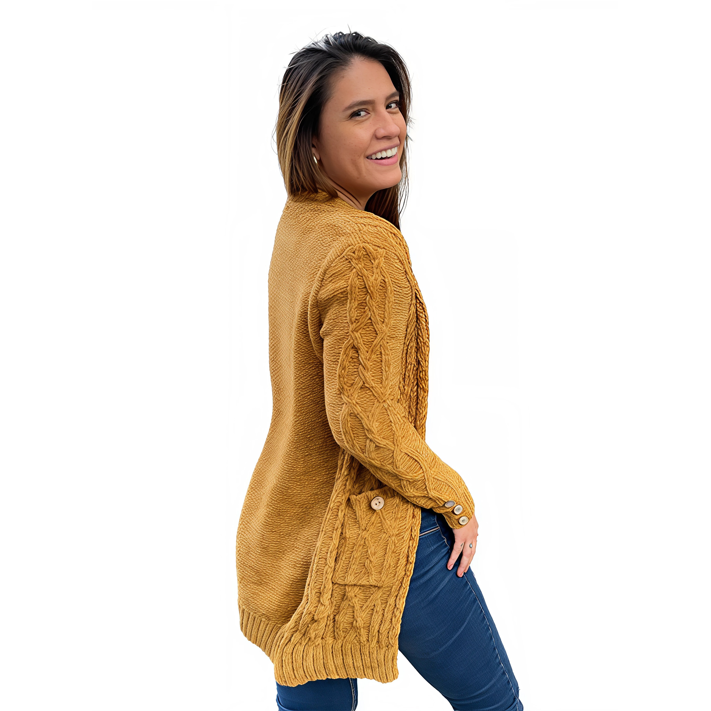 Cárdigan chenille Botones colores. 13