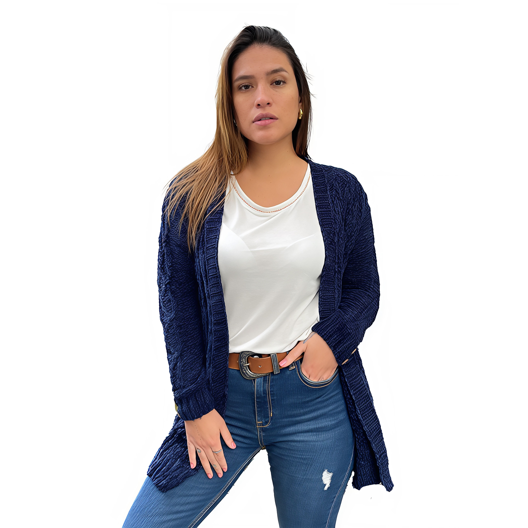 Cárdigan chenille Botones colores. 15