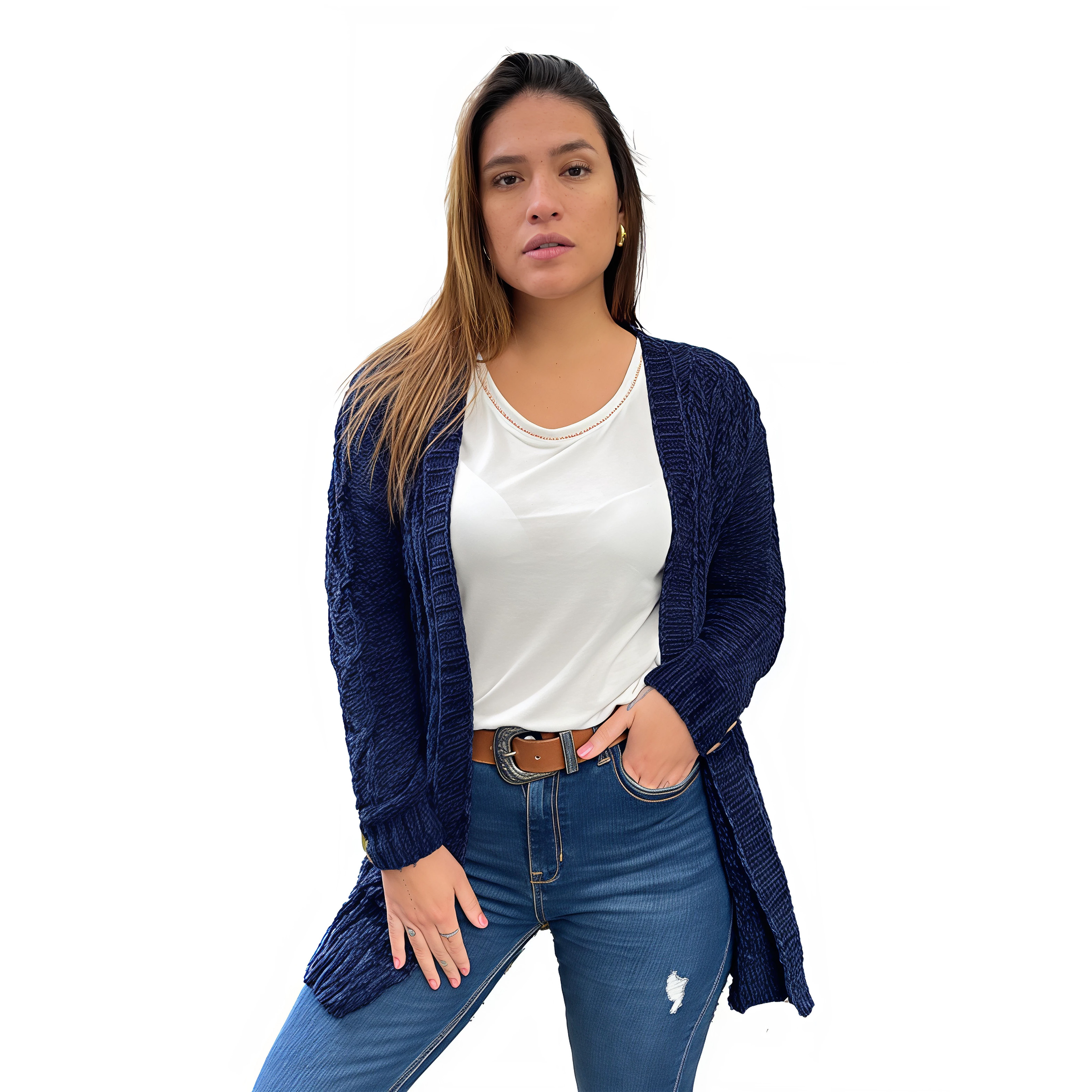 Cárdigan chenille Botones colores. 15