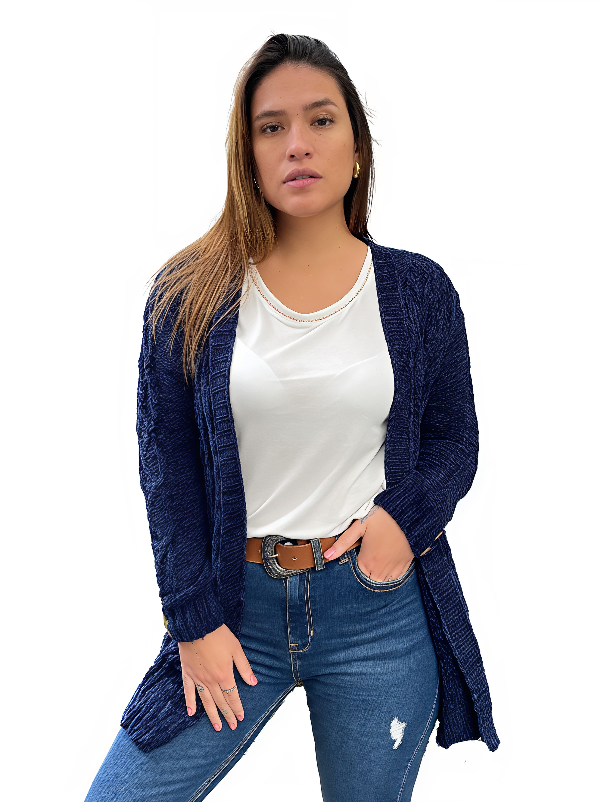 Cárdigan chenille Botones colores. 15